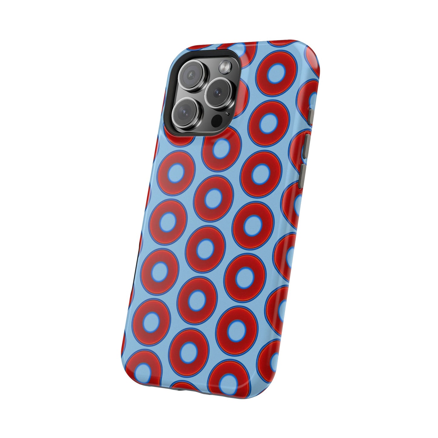Magnetic Tough Donut Case - red vivid donut print w/sky blue background