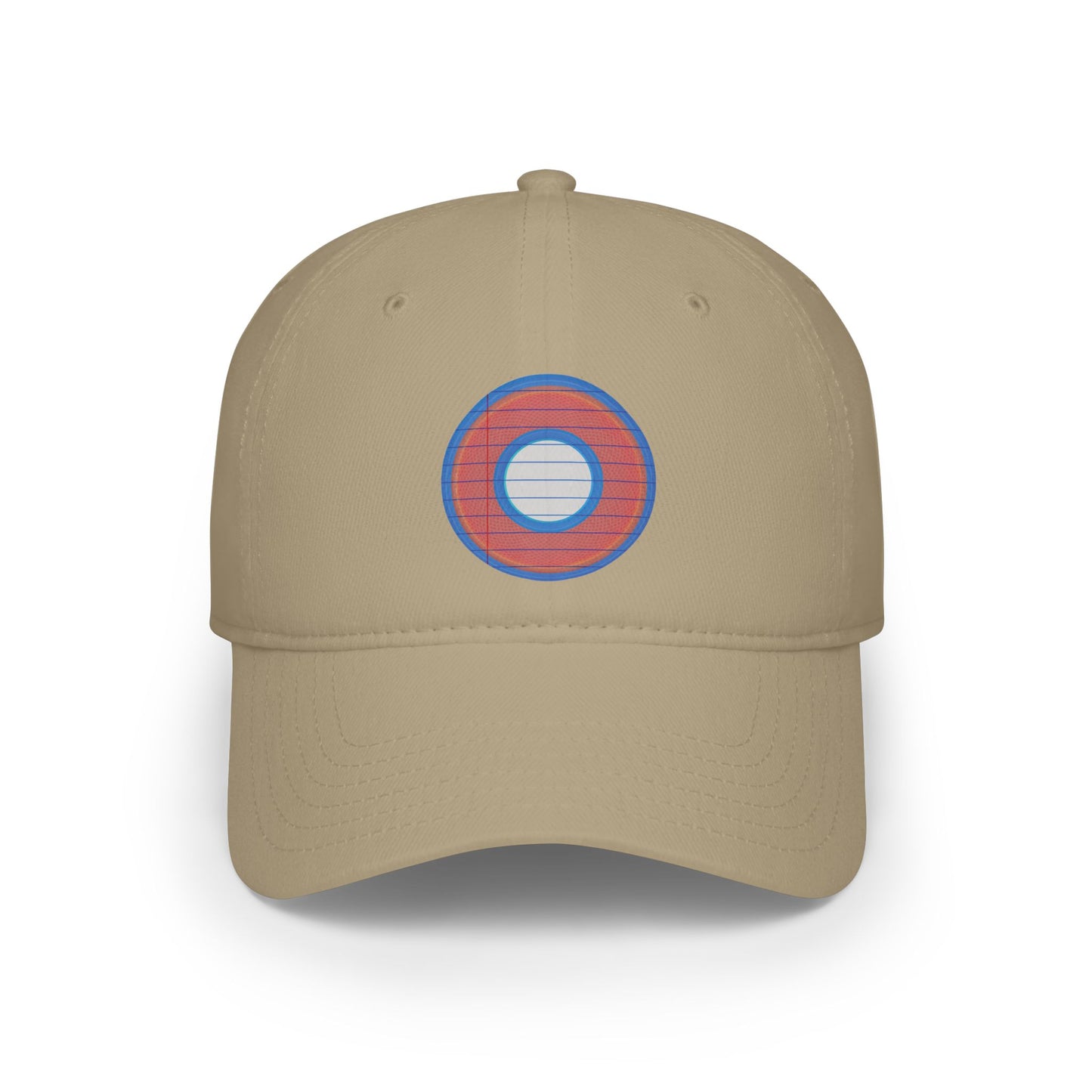 Lumpy Donut Baseball Cap - "Tasty Donut Cap" - variant 2 - red rustic donut w/