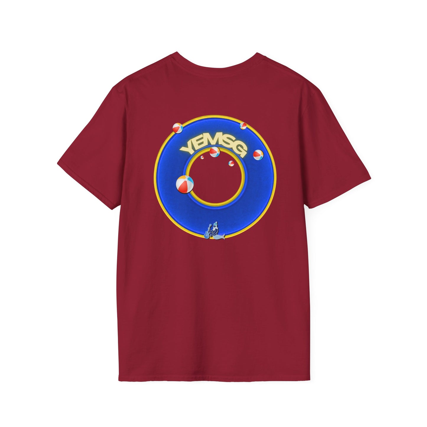 Donut Tee - Unisex Soft-Style - "The Donut's Secret Ingredient? MSG" - vivid blue/yellow donut - variant 2
