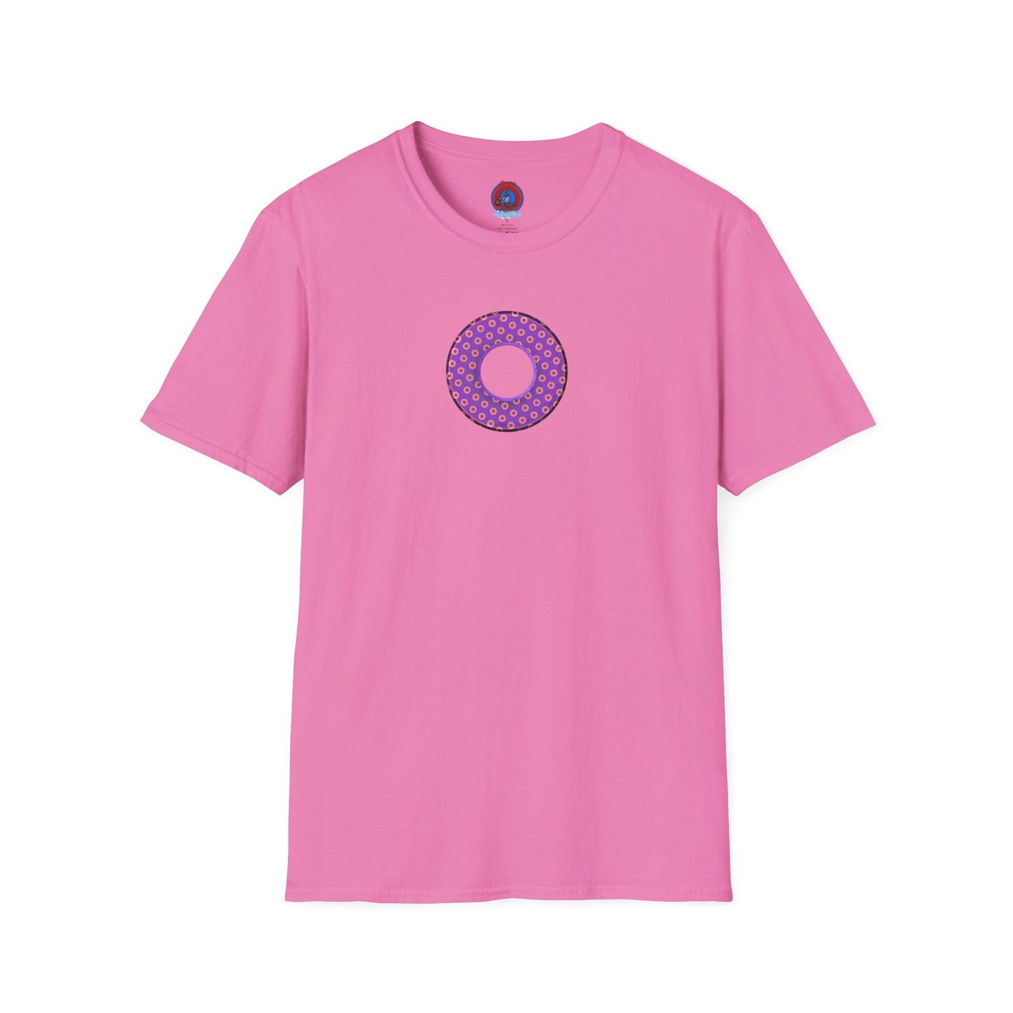 Plain Donuts/Unisex Soft-Style - "Plain Electric Paradoxical Donuts" - light purple/coral donuts