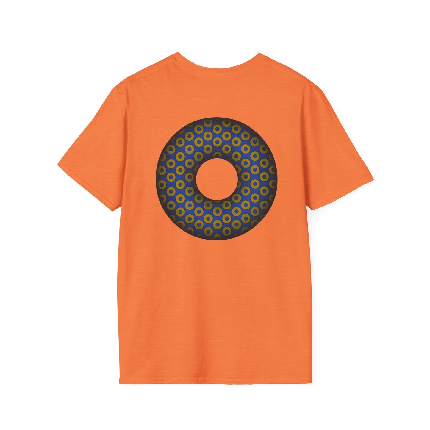 Plain Donuts/Unisex Soft-Style - "Plain Paradoxical Grided Donuts" - bronze/dark blue donuts
