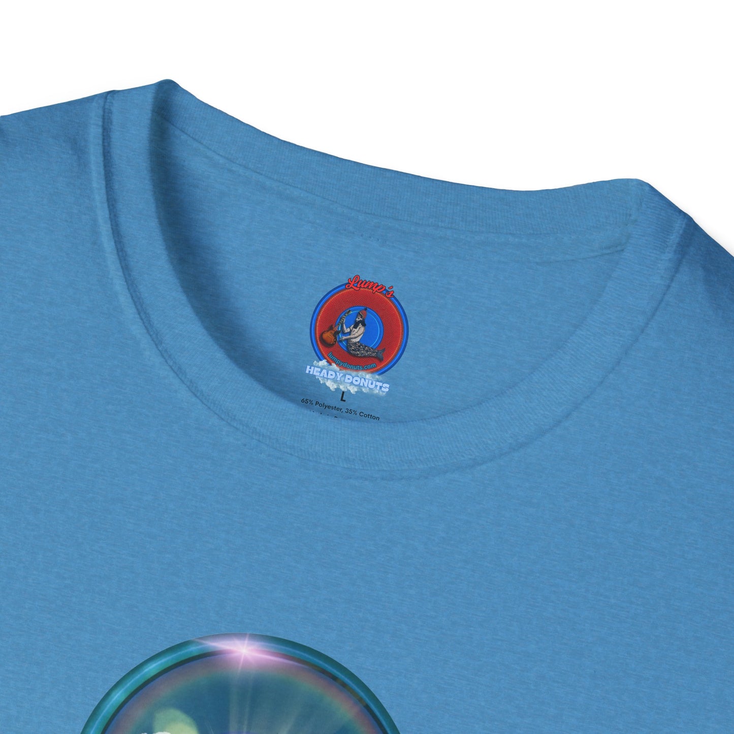 Classic Donut Tee - Unisex Soft-Style - "The Original Divided Donut' - light blue sky donut