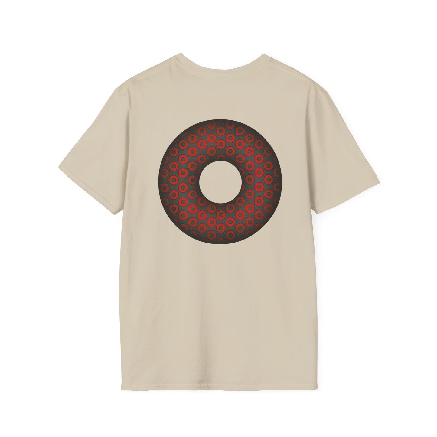 Plain Donuts/Unisex Soft-Style - "Plain Paradoxical Grided Donut" - red/dark gray donuts