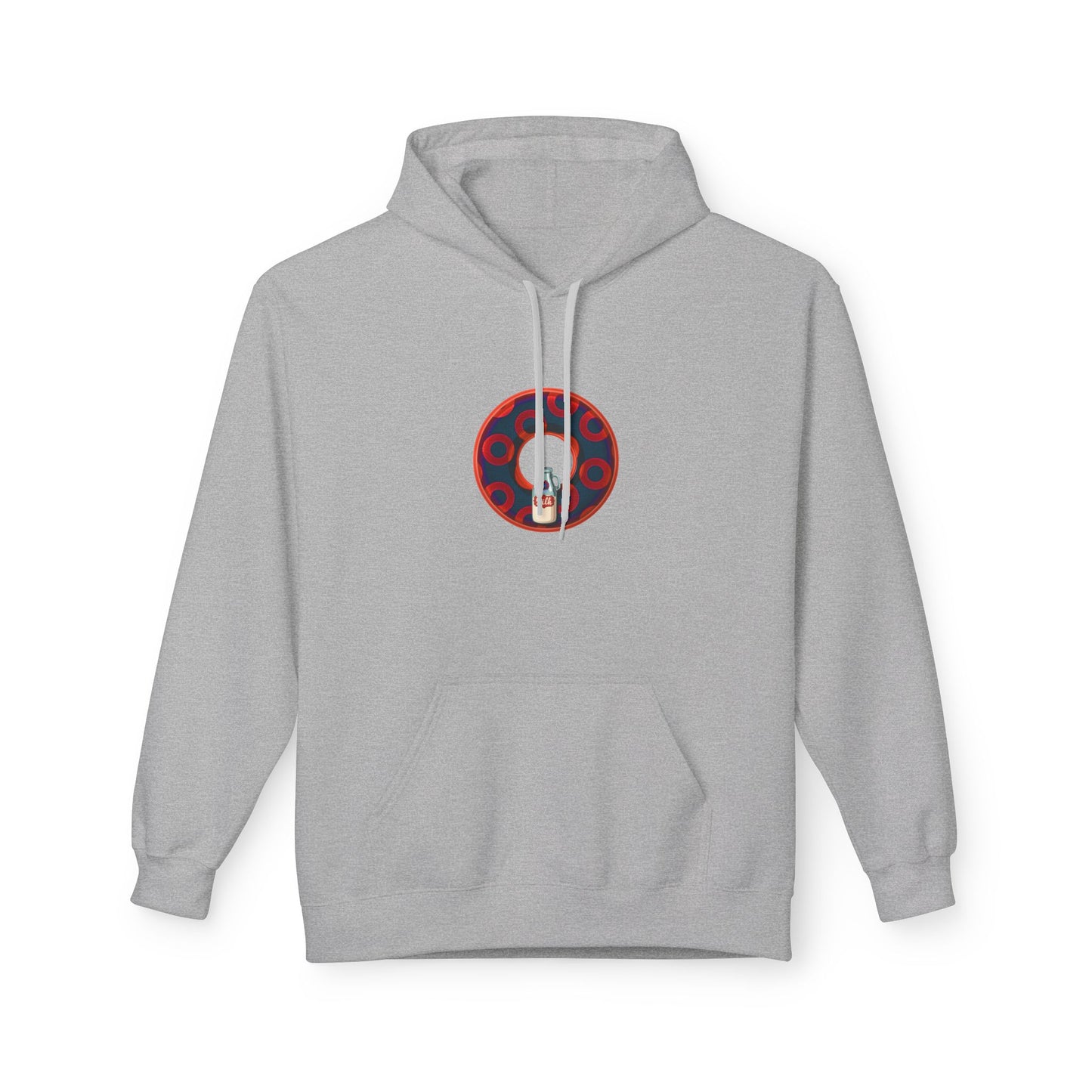 Fleece Harry Hoodies [Midweight Soft-style] - "Wooked Cream Dairy - YEMSG Donut" - navy blue/red rustic paradox donut - variant 3