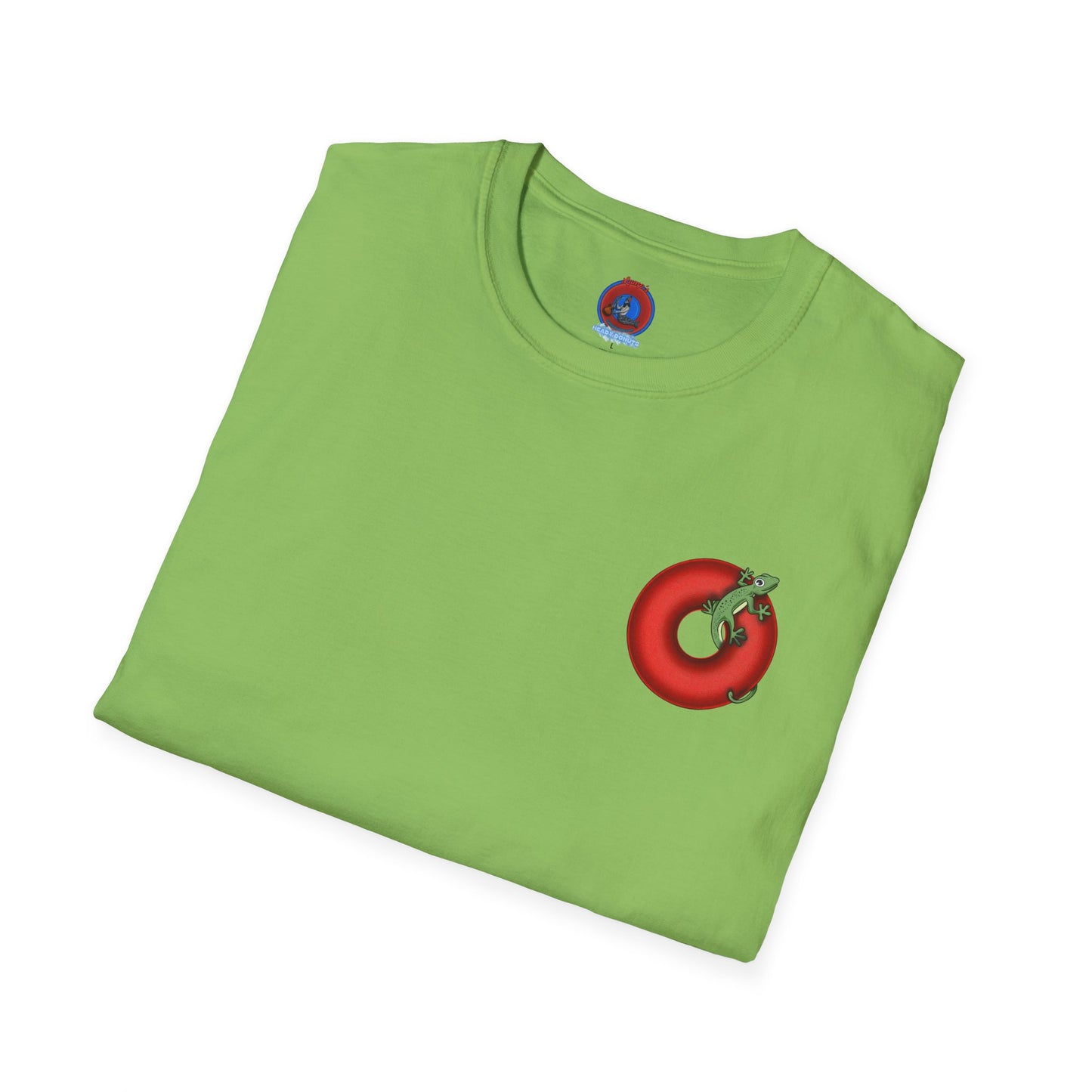 Classic Donut Tee - Unisex Soft-Style - "Practically Extinct Tee Shirt" - plump vivid red donut - variant 1