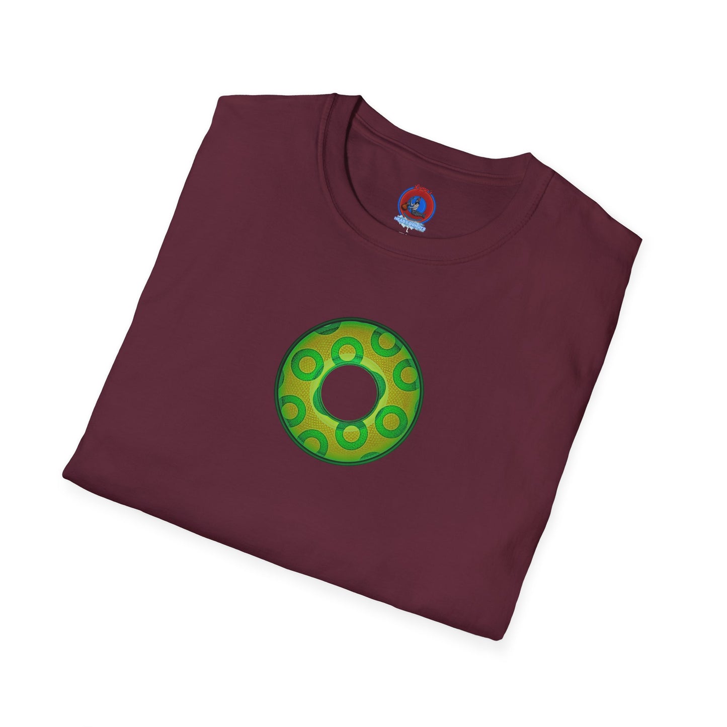 Plain Donuts/Unisex Soft-Style - "Plain Rustic Paradoxical Donuts" - gold/light green donuts