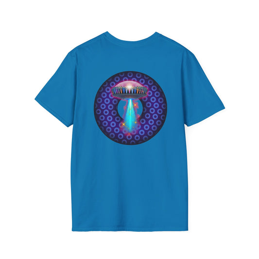 Classic Donut Tee - Unisex Soft-Style - "Donuts now Served on the Mothership" - series 1.0  - variant 5  - purple/violet paradoxical donut