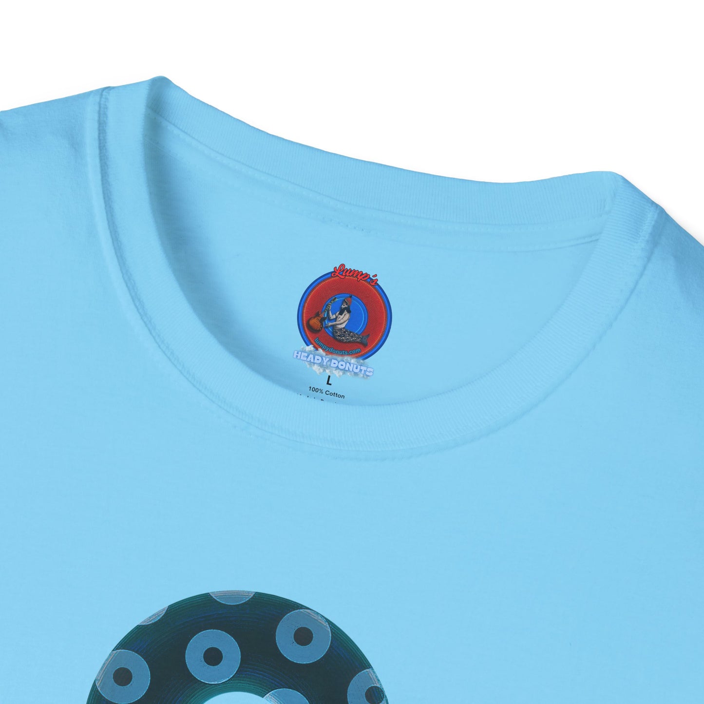 Plain Donuts/Unisex Soft-Style - "Plain Blimpy Paradoxical Donuts" - dark teal/light blue donuts