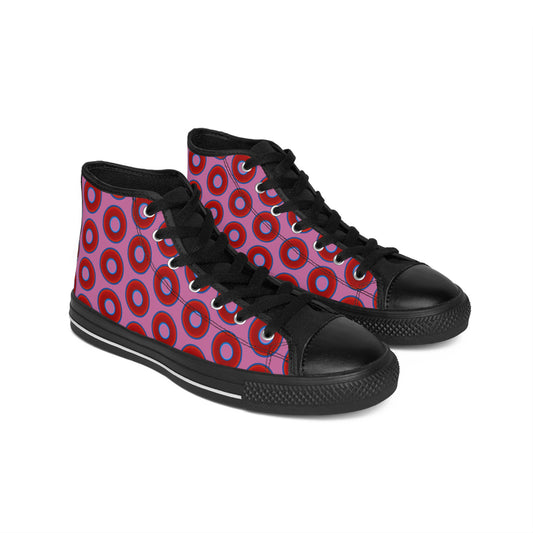 Men's Cushiony Convectors - High Tops - red vivid donuts w/pink background
