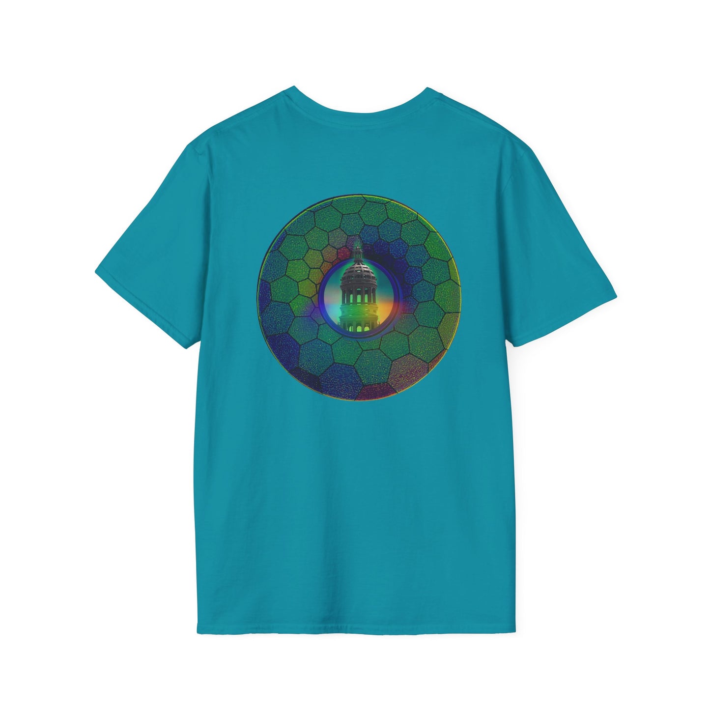 Classic Donut Tee - Unisex Soft-Style - "Save the Mondegreen City Hall Clock Tower" - hexadonut - series 1.0 -variant 1 - green donut