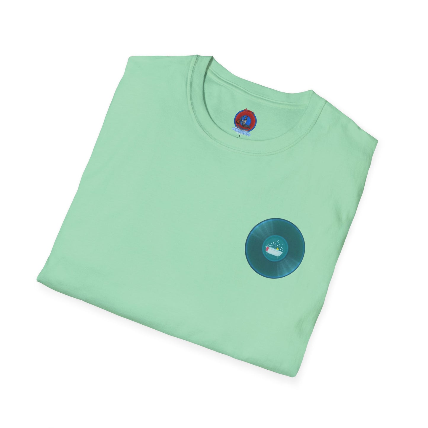 Classic Donut Tee - Unisex Soft-Style - "Bathtub Fun" - dark aquamarine donut