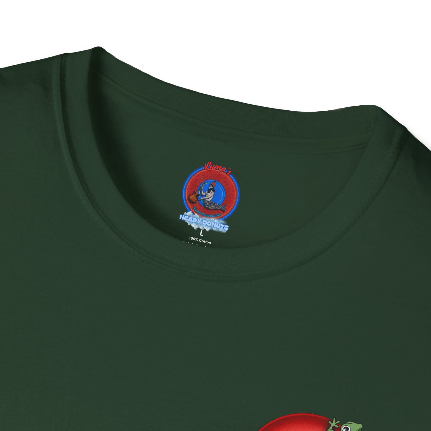 Classic Donut Tee - Unisex Soft-Style - "Practically Extinct Tee Shirt" - plump vivid red donut - variant 1