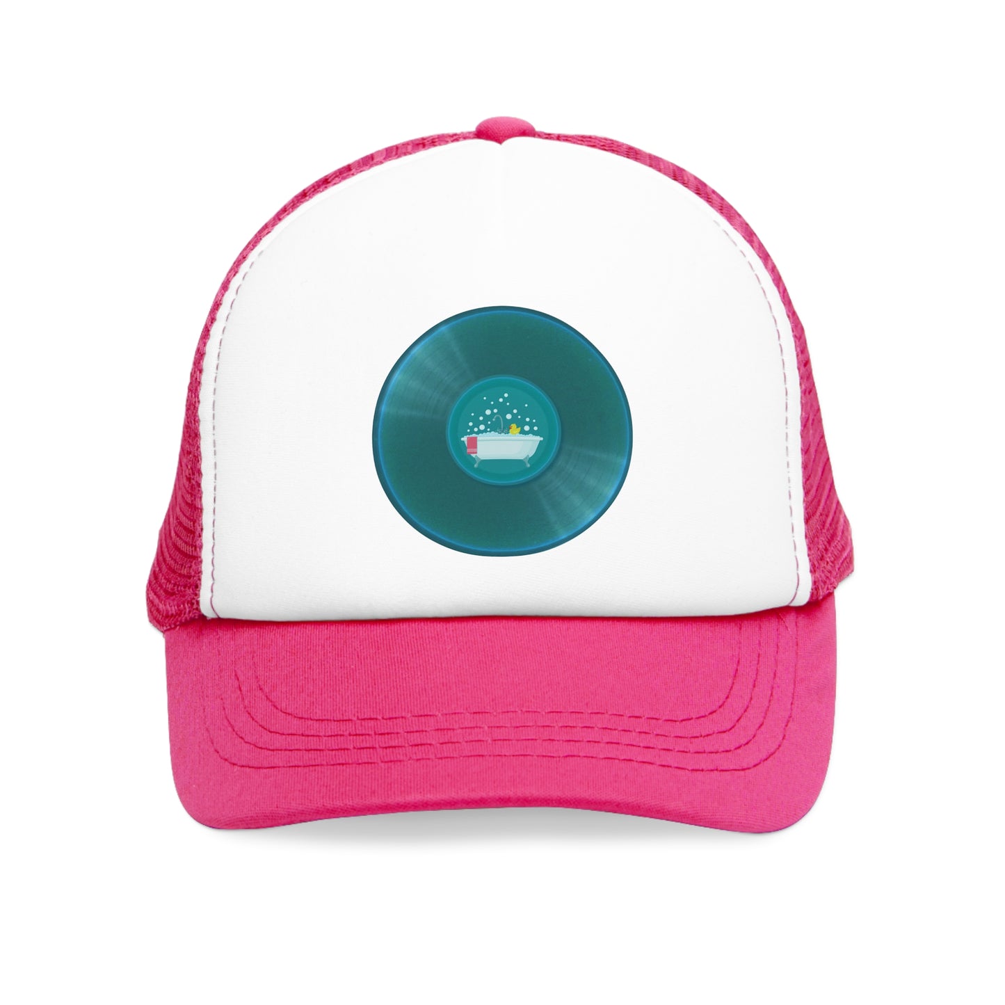 Lumpy Trucker Hat - "Rubber Ducky, You're the One" - teal donut