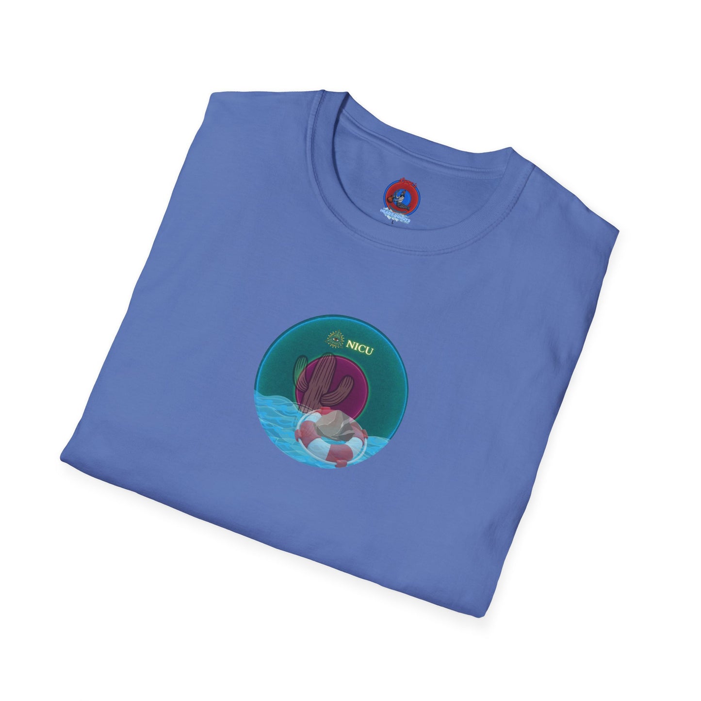 Classic Donut Tee - Unisex Soft-Style - "Masonic Donut of Rites" - series 1.0  - vivid dark teal donut