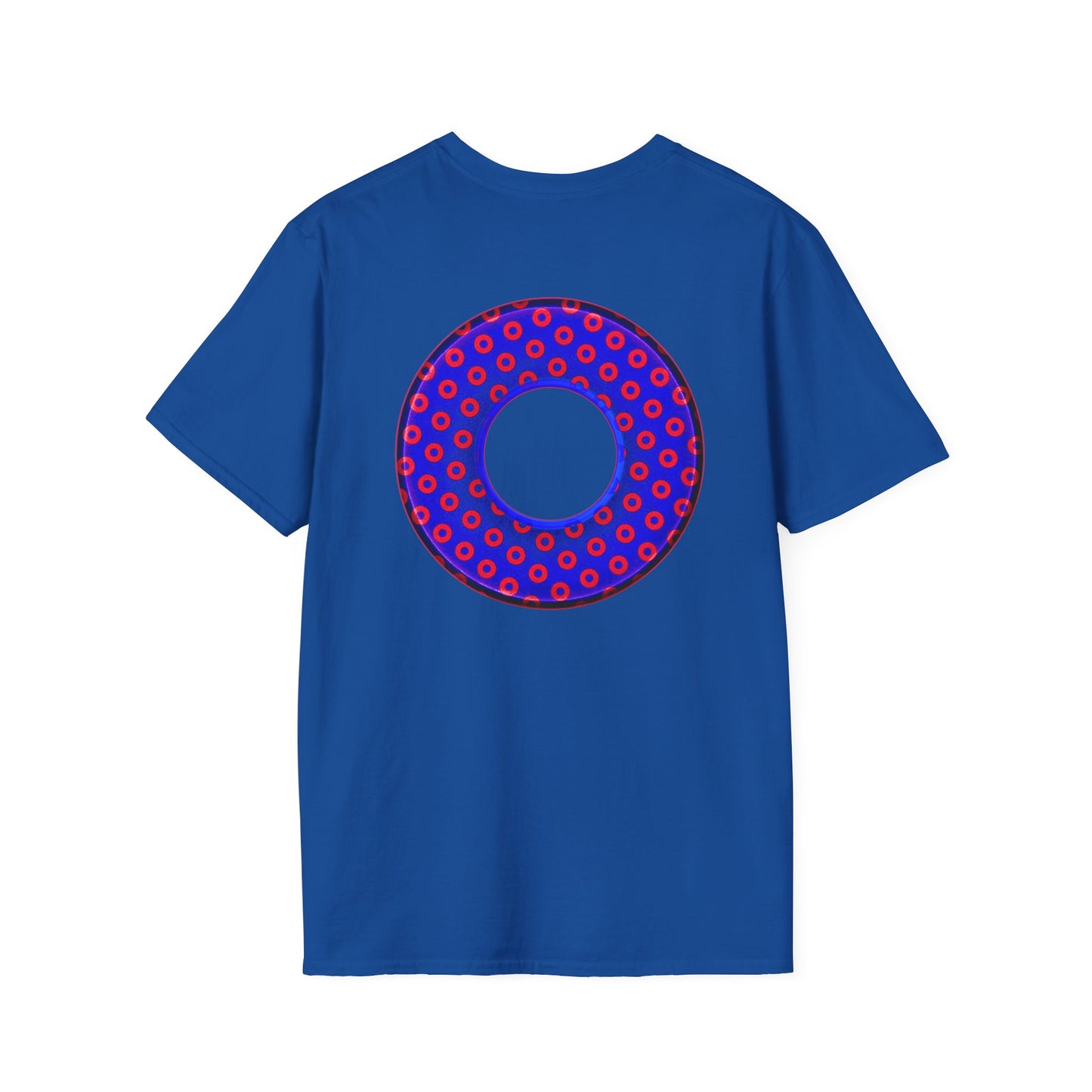 Plain Donuts/Unisex Soft-Style - "Plain Electric Paradoxical Donuts" - dark royal blue/red donuts