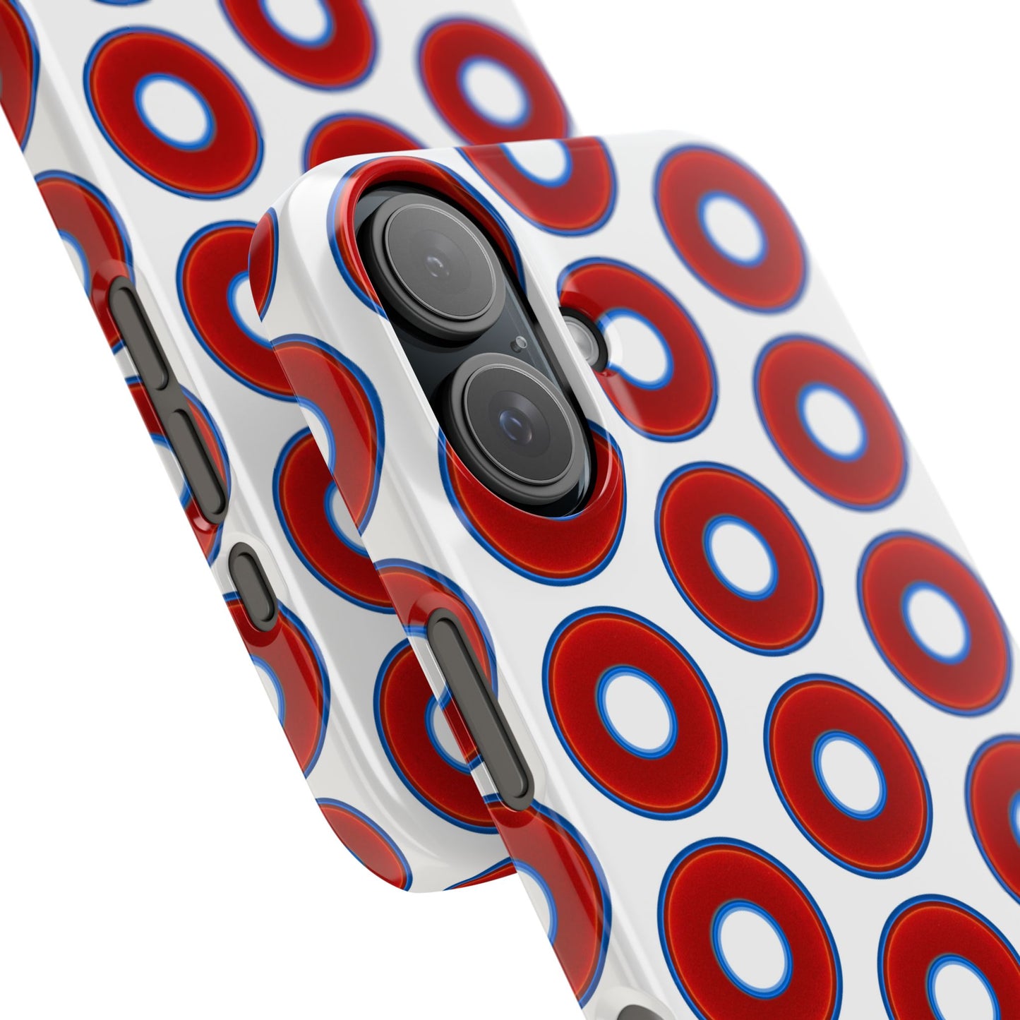 Lumpy Donut Snap Case - red vivid donut print w/white background