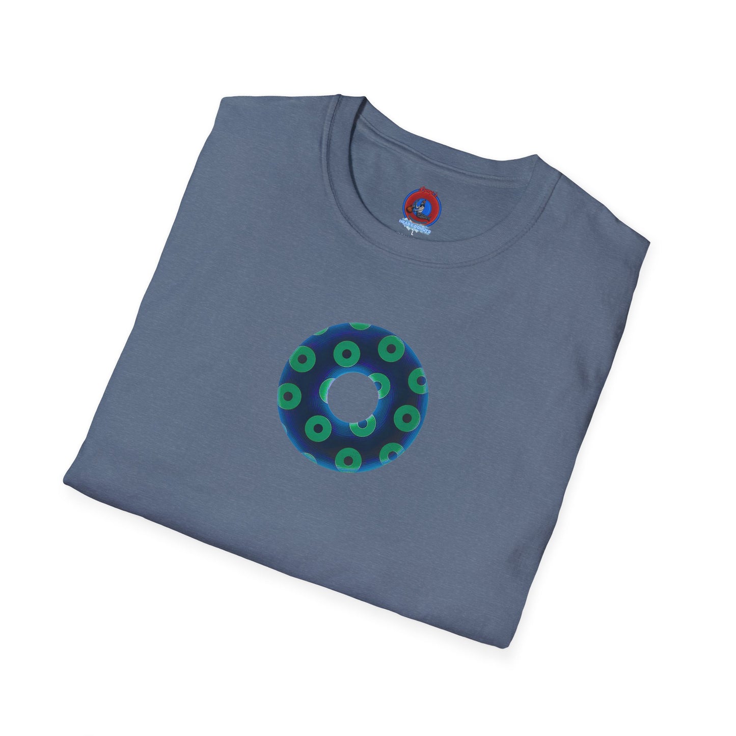 Plain Donuts/Unisex Soft-Style - "Plain Blimpy Paradoxical Donuts" - dark blue/jade green donuts