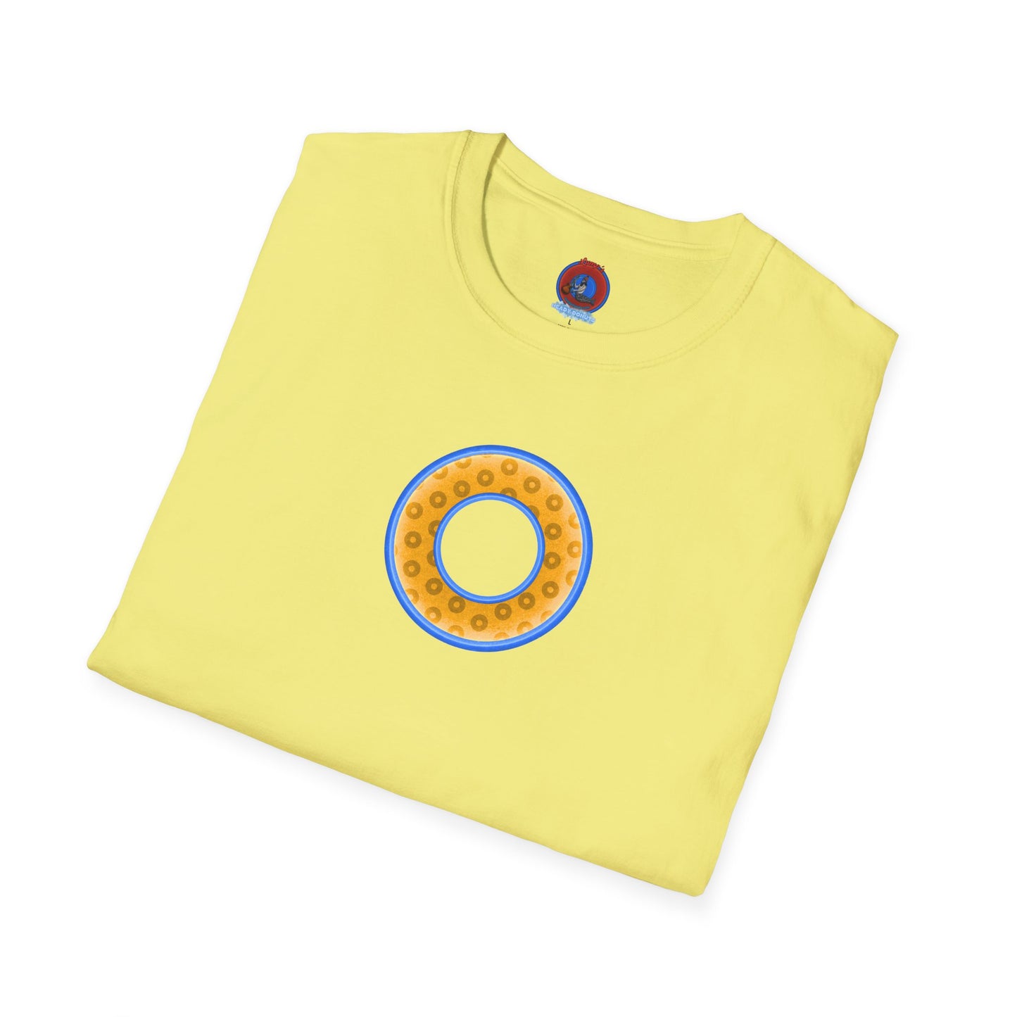 Plain Donuts/Unisex Soft-Style - "Plain Wide Mouthed Paradoxical Donuts" - yellow/light blue donuts