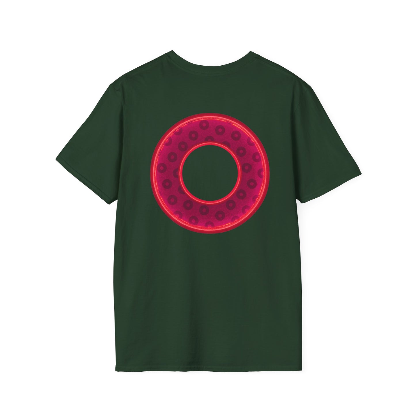 Plain Donuts/Unisex Soft-Style - "Plain Wide Mouthed Paradoxical Donuts" - dark red/bright red donuts