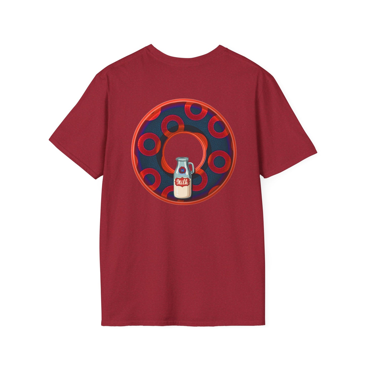 Classic Donut Tee - Unisex Soft-Style - "Wooked Cream - YEMSG Donut " -purple/red rustic paradox donut - variant 3