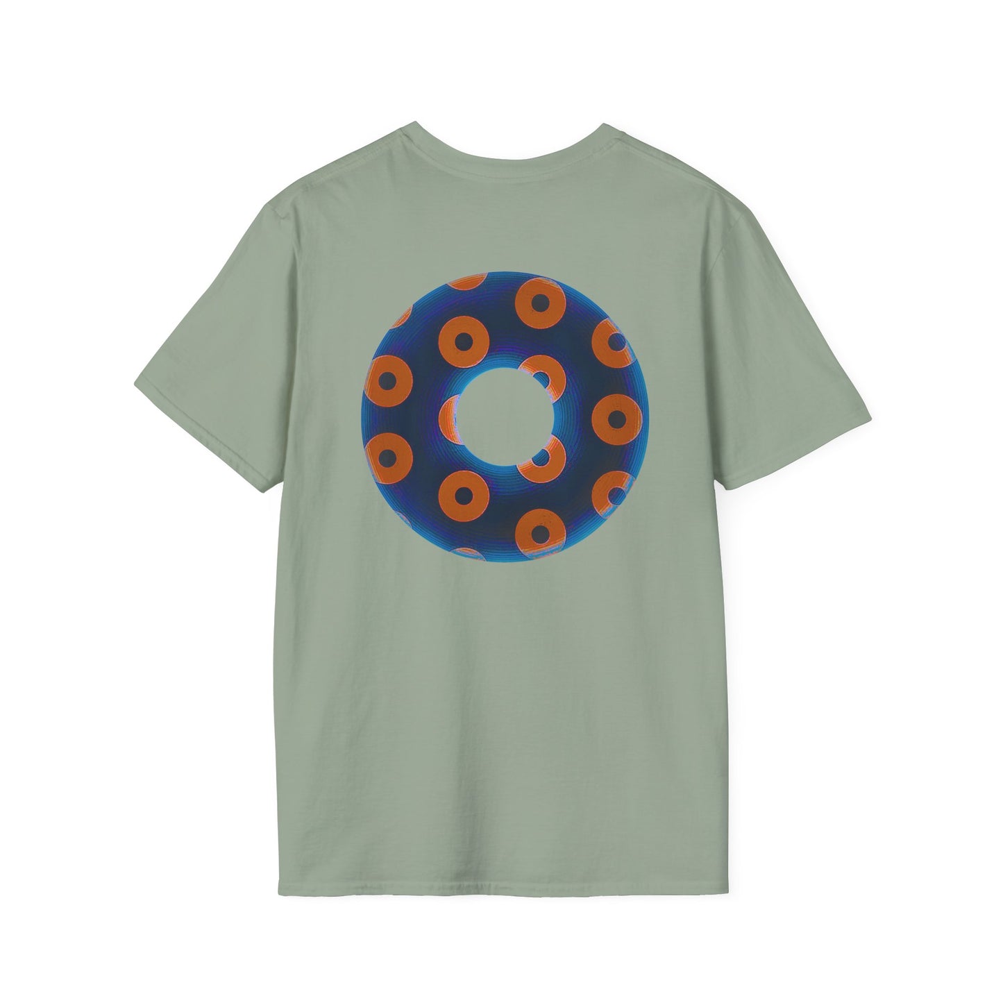 Plain Donuts/Unisex Soft-Style - "Plain Blimpy Paradoxical Donuts" - dark royal blue/orange donuts