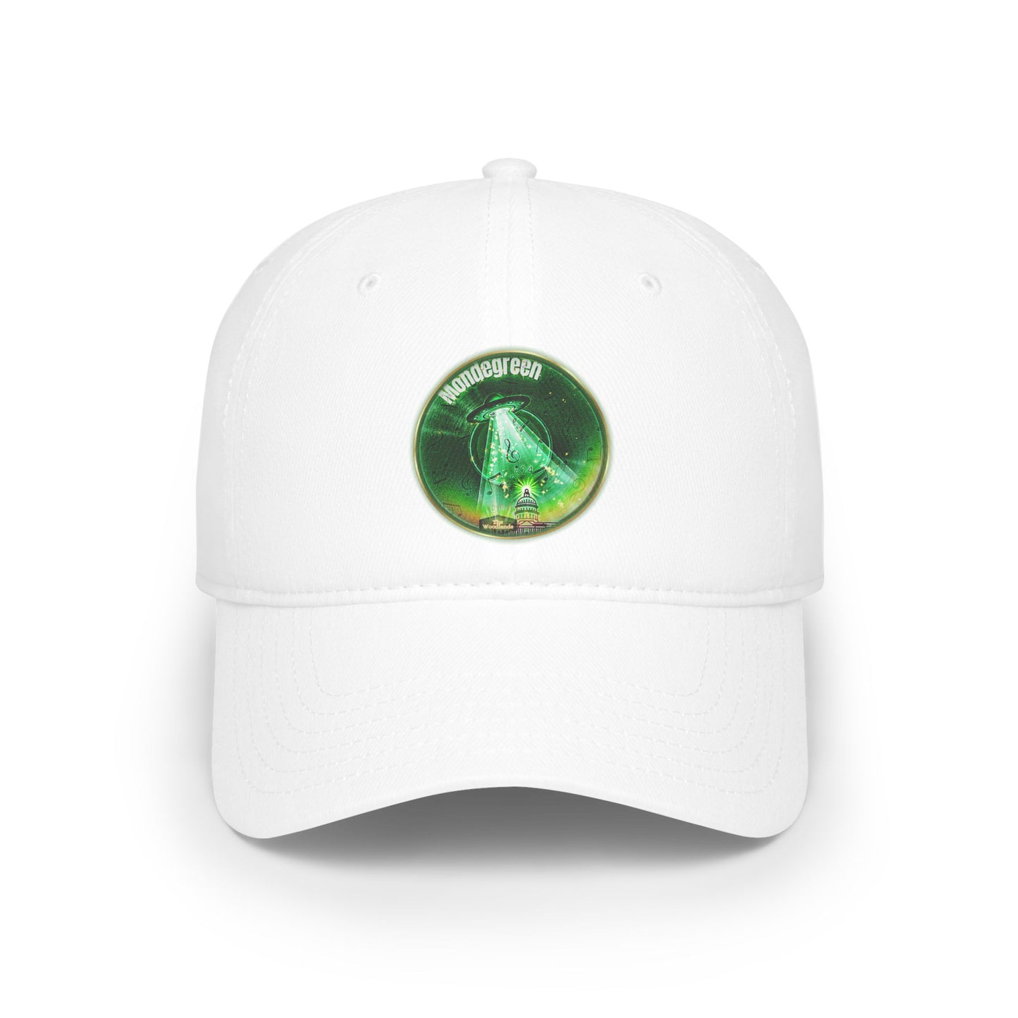Lumpy Donut Baseball Cap - "Close Encounters of the Delaware Kind" - variant 2 - vivid green record donut w/