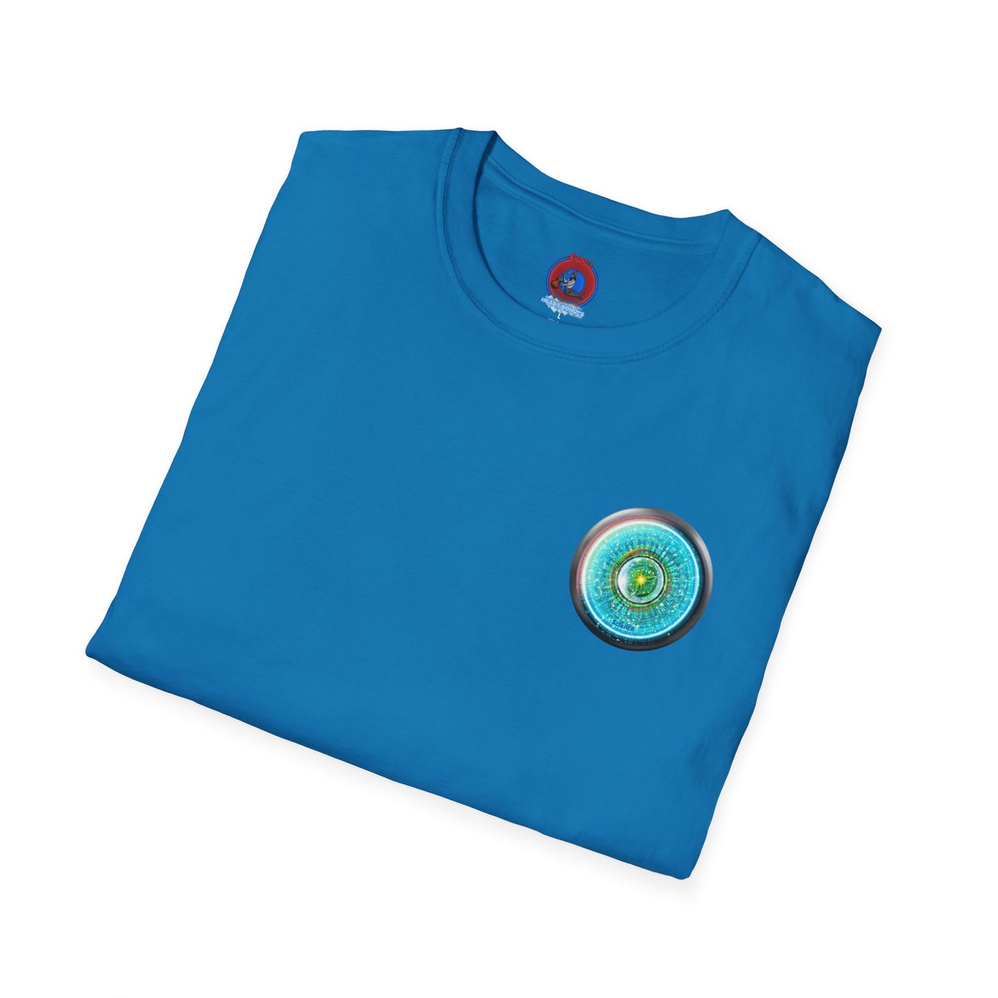 Classic Donut Tee - Unisex Soft-Style - "Donut of Life Tee" - vivid turquoise tube donut - variant 3