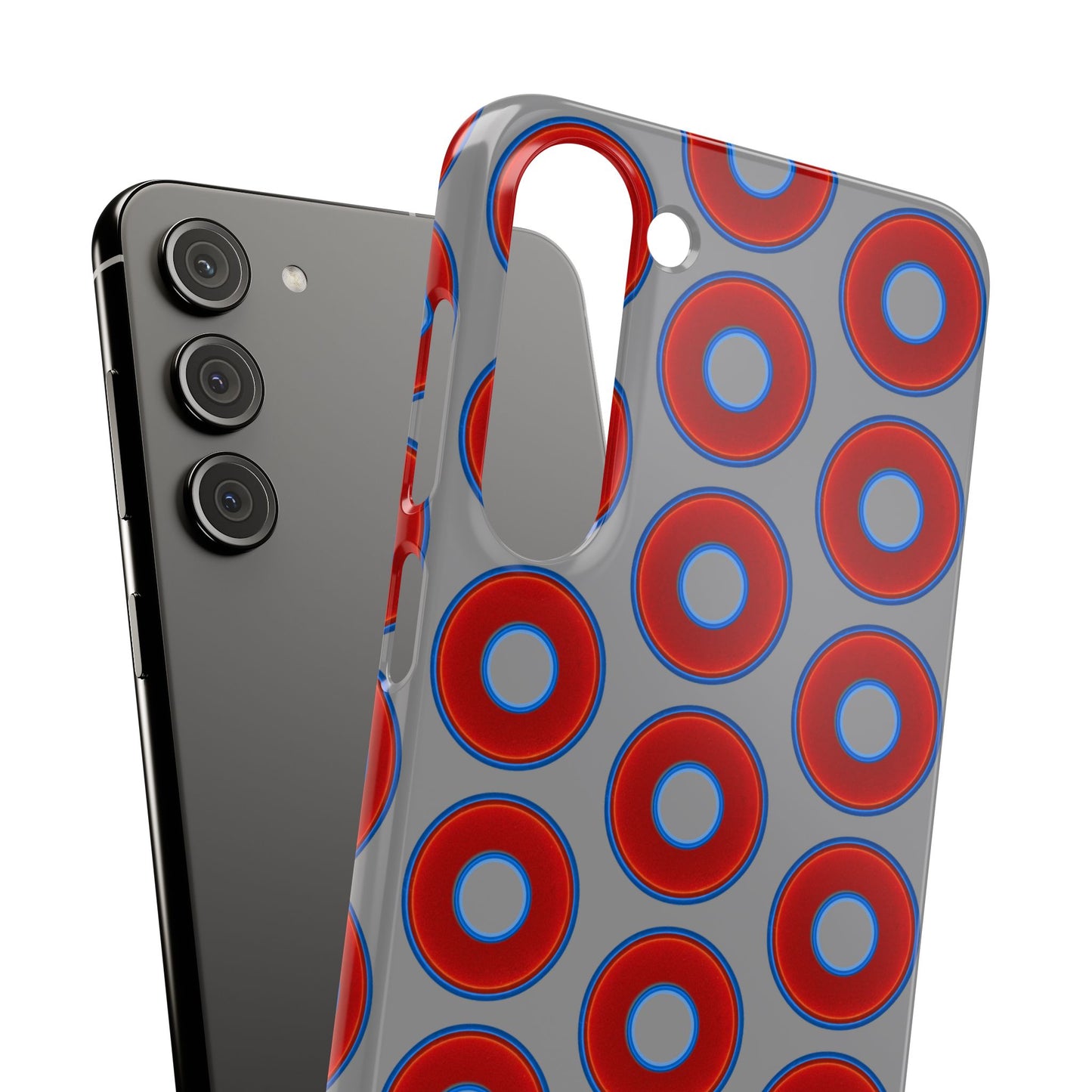 Donut Snap Case - red vivid donut print w/gray background