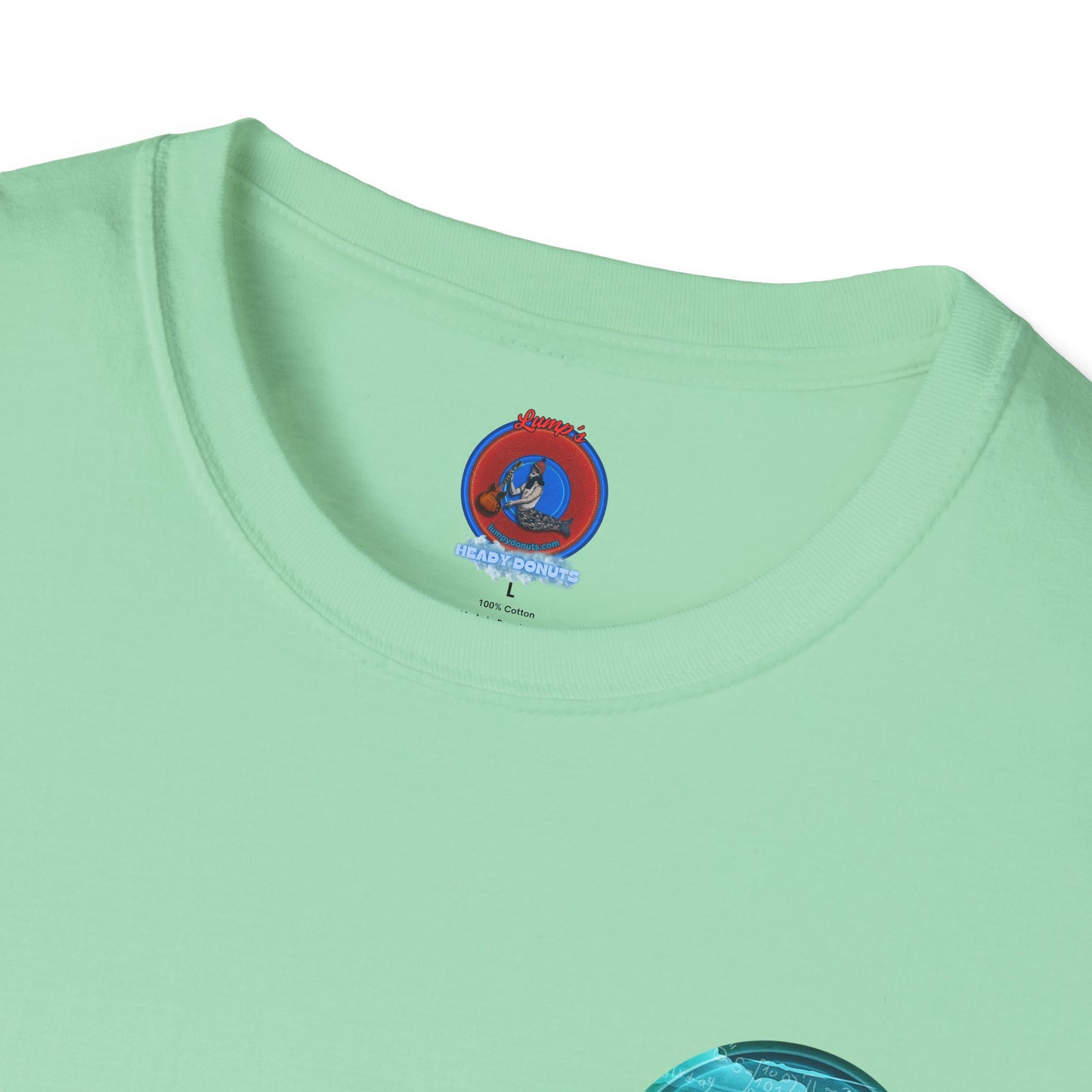 Classic Donut Tee - Unisex Soft-Style - "The Equating Donut " - series 1.0  - teal donut