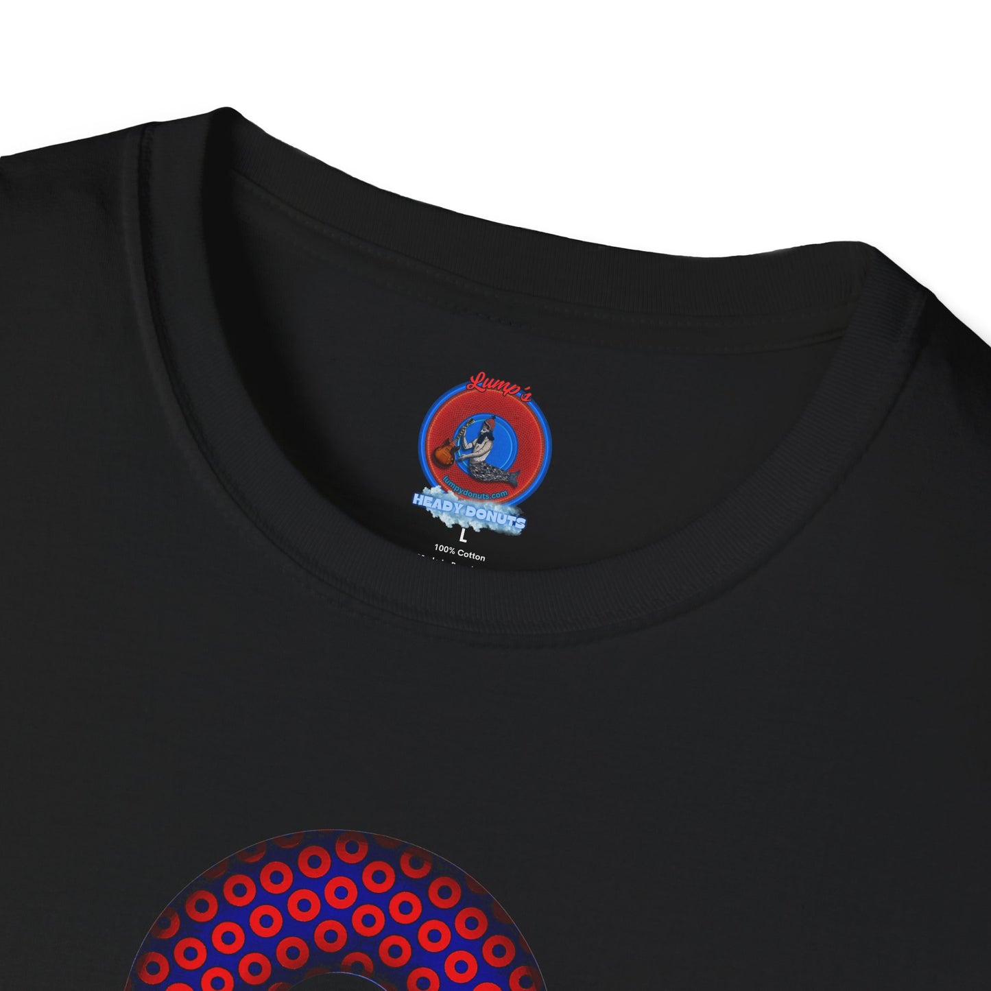Plain Donuts/Unisex Soft-Style - "Plain Paradoxical Grided Donuts" - red/blue donuts