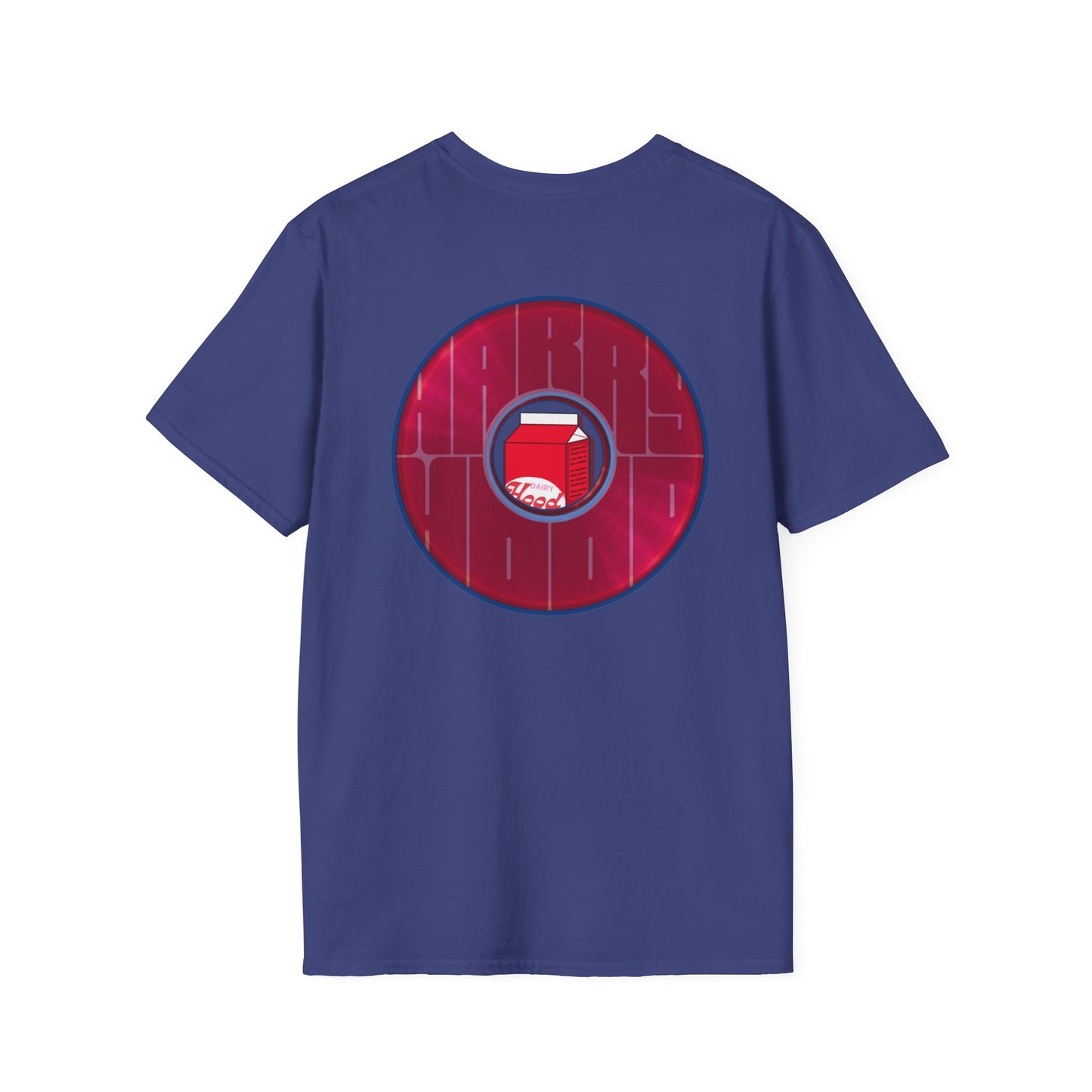 Classic Donut Tee - Unisex Soft-Style - "Harry Left His Shirt" - series 1.0  - variant 3 - red/magenta donut - w/milk