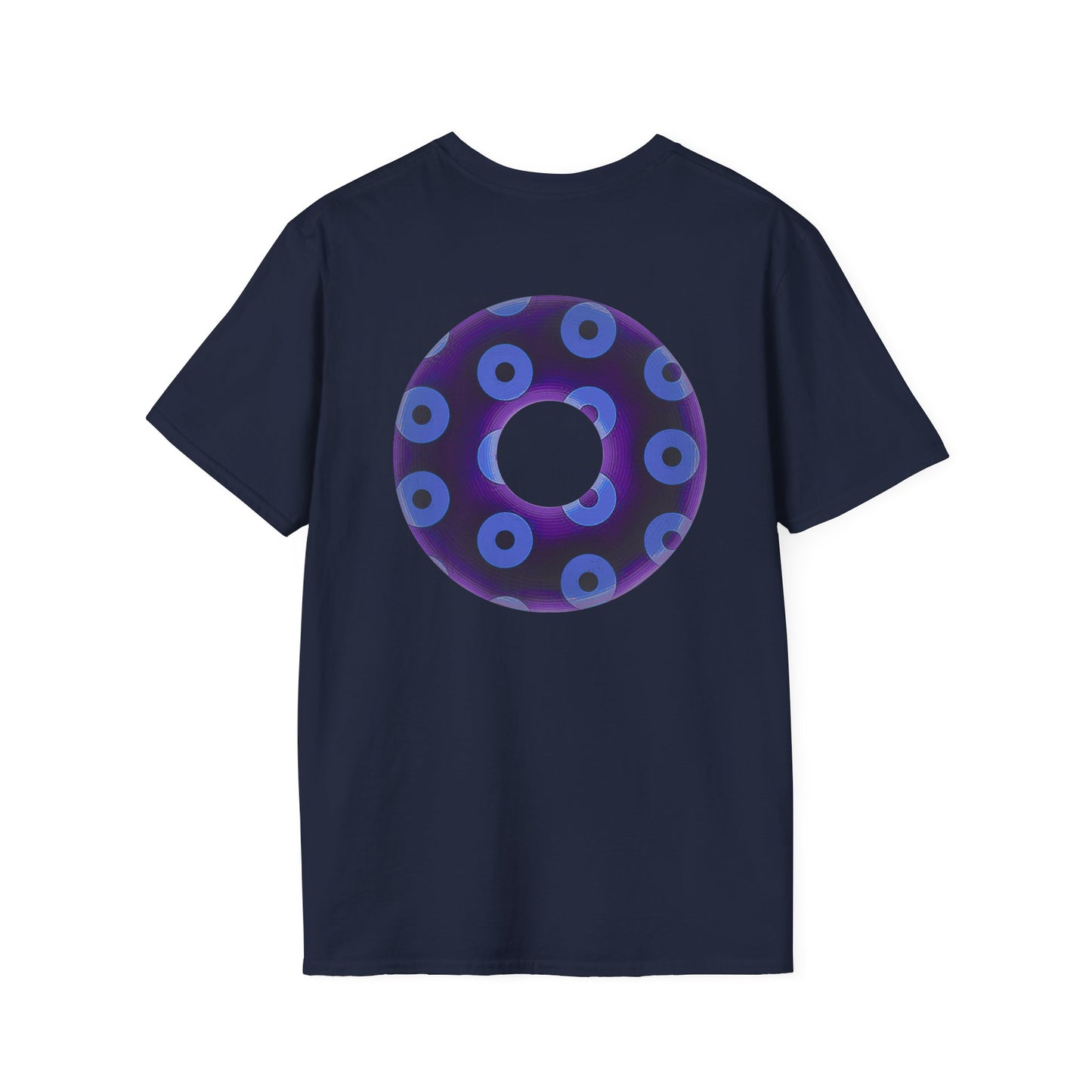 Plain Donuts/Unisex Soft-Style - "Plain Blimpy Paradoxical Donuts" - dark purple/Carolina blue donuts