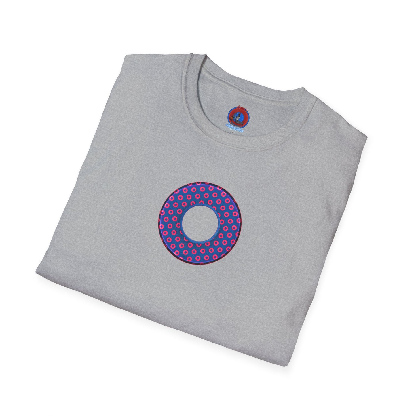 Plain Donuts/Unisex Soft-Style - "Plain Electric Paradoxical Donuts" - hot pink/navy blue donuts