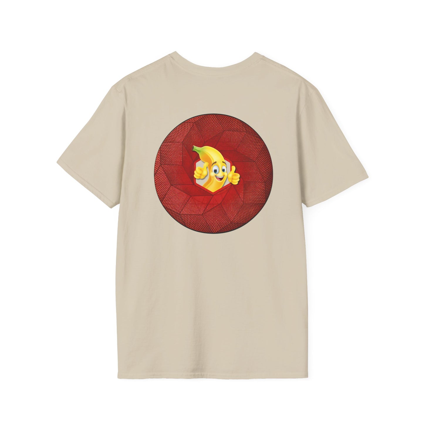 Classic Donut Tee - Unisex Soft-Style - "Dis sheet, it's bananas!" - series 1.0 - variant 1 - cubed red donut