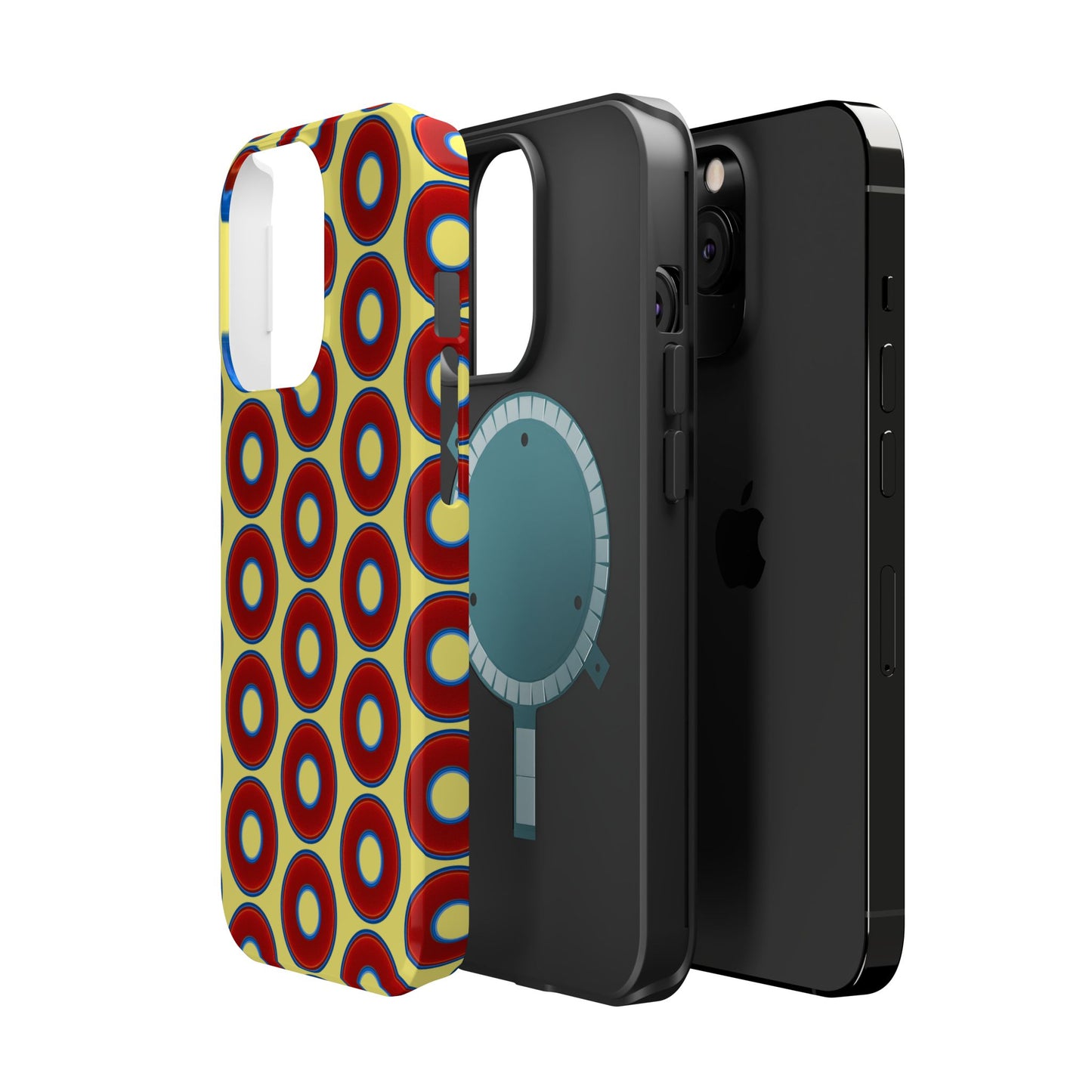 Magnetic Tough Donut Case - red vivid donut print w/yellow background