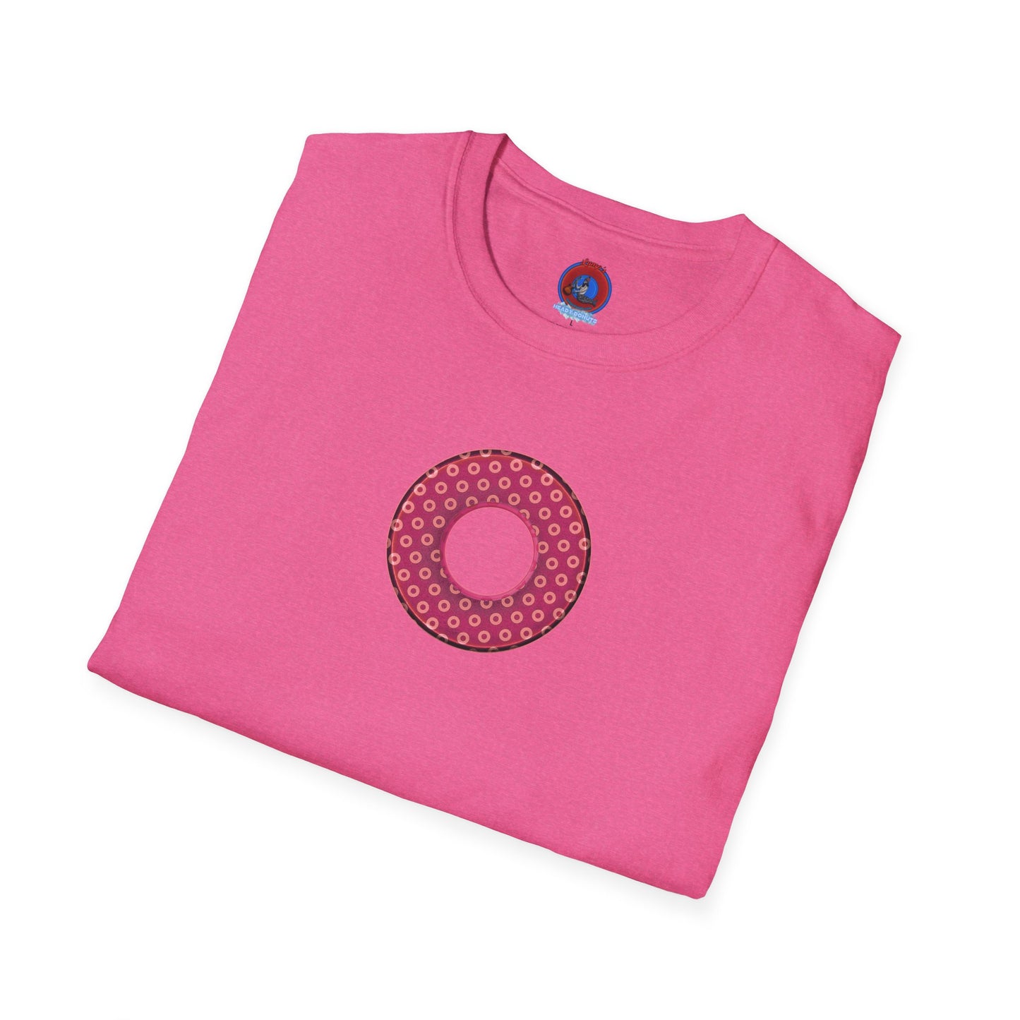 Plain Donuts/Unisex Soft-Style - "Plain Electric Paradoxical Donuts" - dark magenta/coral donuts
