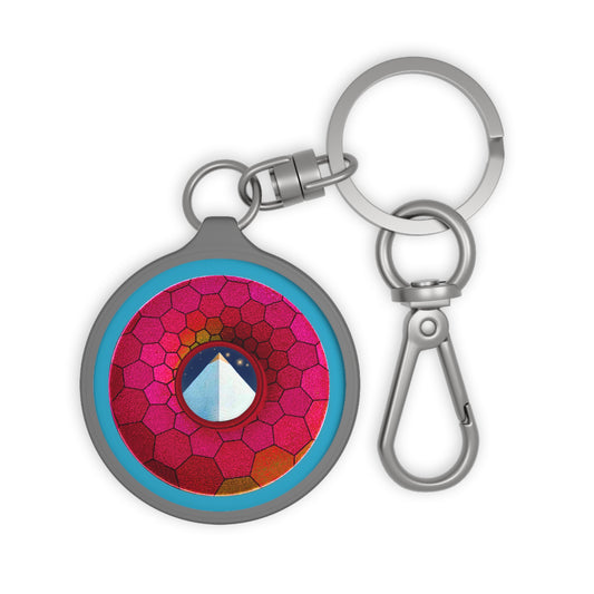 Lumpy Donut Keychain - "Limestone Donuts so Large" - series 1.0 - variant 7 - magenta hexadonut