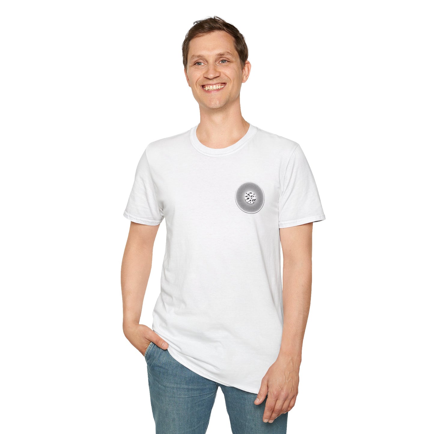 Classic Donut Tee - Unisex Soft-Style - "If I'm Swimming By" - variant 1 - white - textured donut