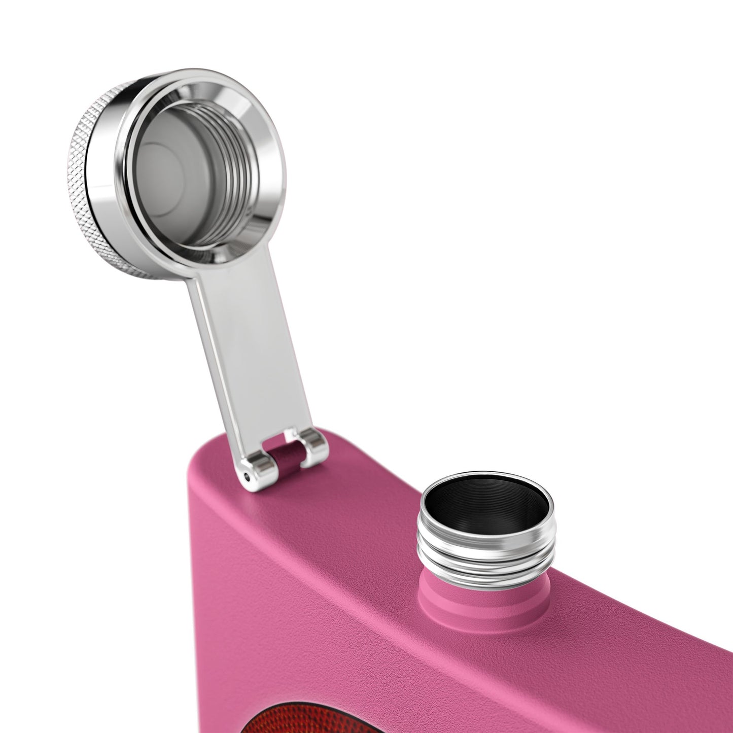 Lump's Donut Flask 6 oz -  "It's Ice... Cube's Donut Flask" - variant 1 - red cubed donut - [*w/your choice of 6 backgrounds]