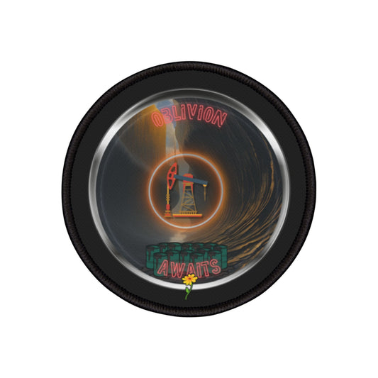 Iron-On Donut Patch - "The Donut Patch Splashed in Oil" - vivid flour pic donut - [*charitable donut]