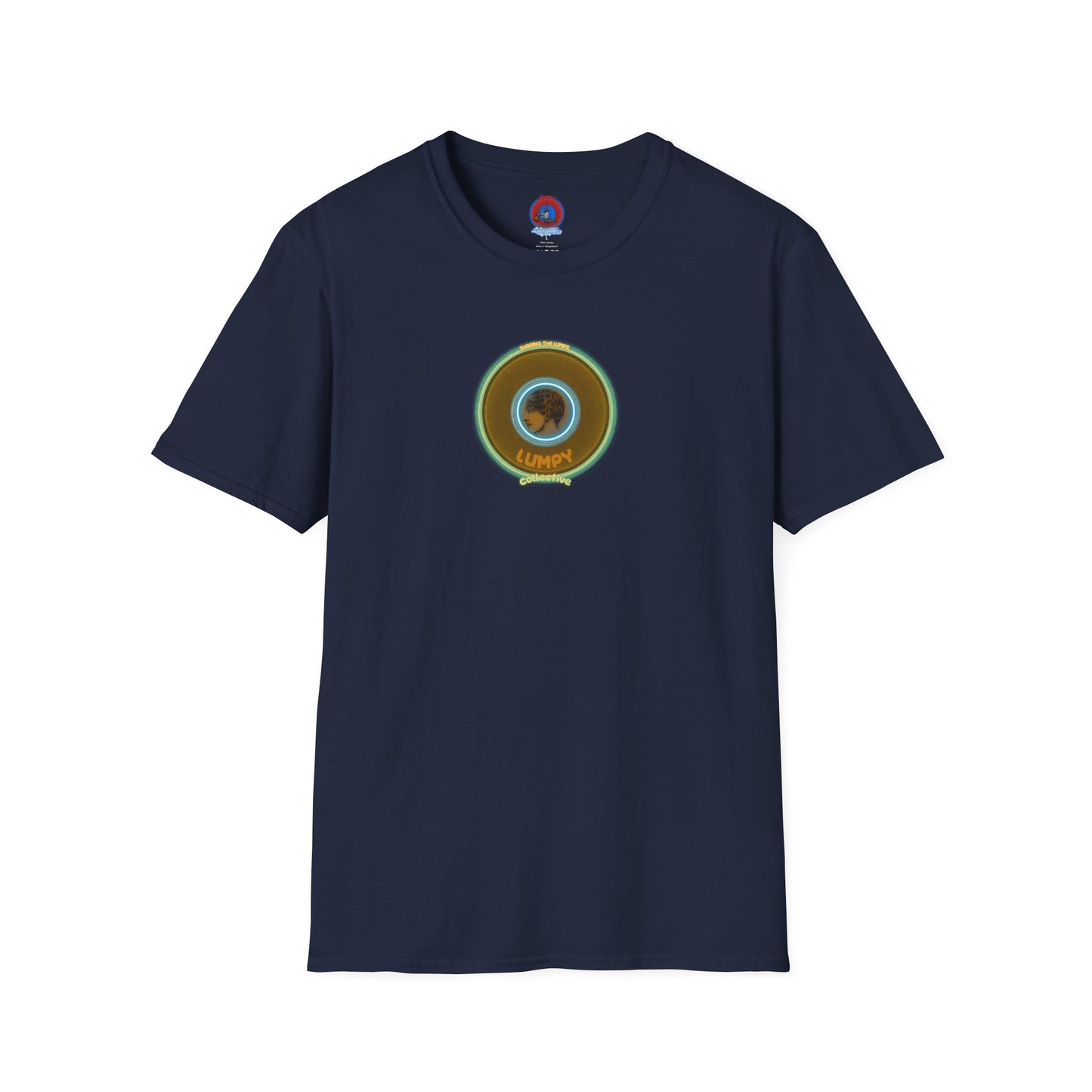 Classic Donut Tee - Unisex Soft-Style - "Lumpy Collective Donut" - bronze/green lumpy donut - variant 5