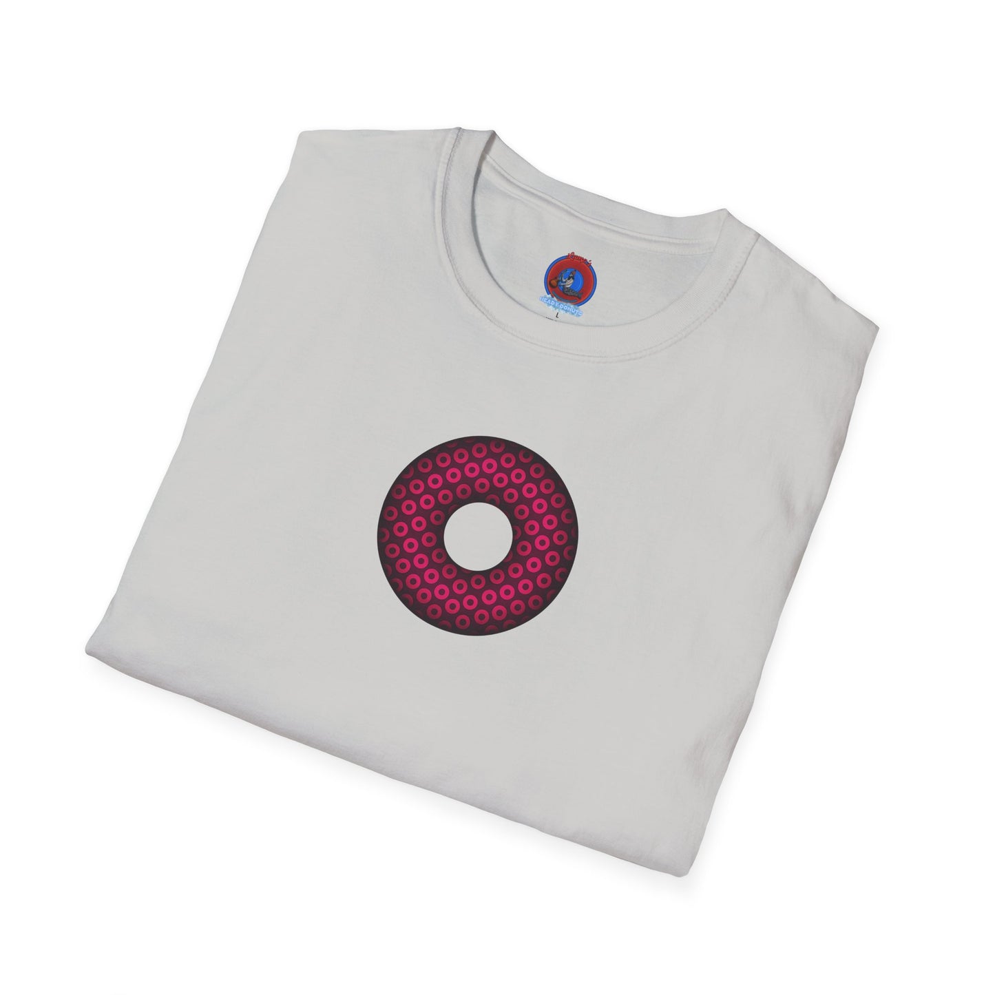 Plain Donuts/Unisex Soft-Style - "Plain Paradoxical Grided Donuts" - pink/burgundy donuts