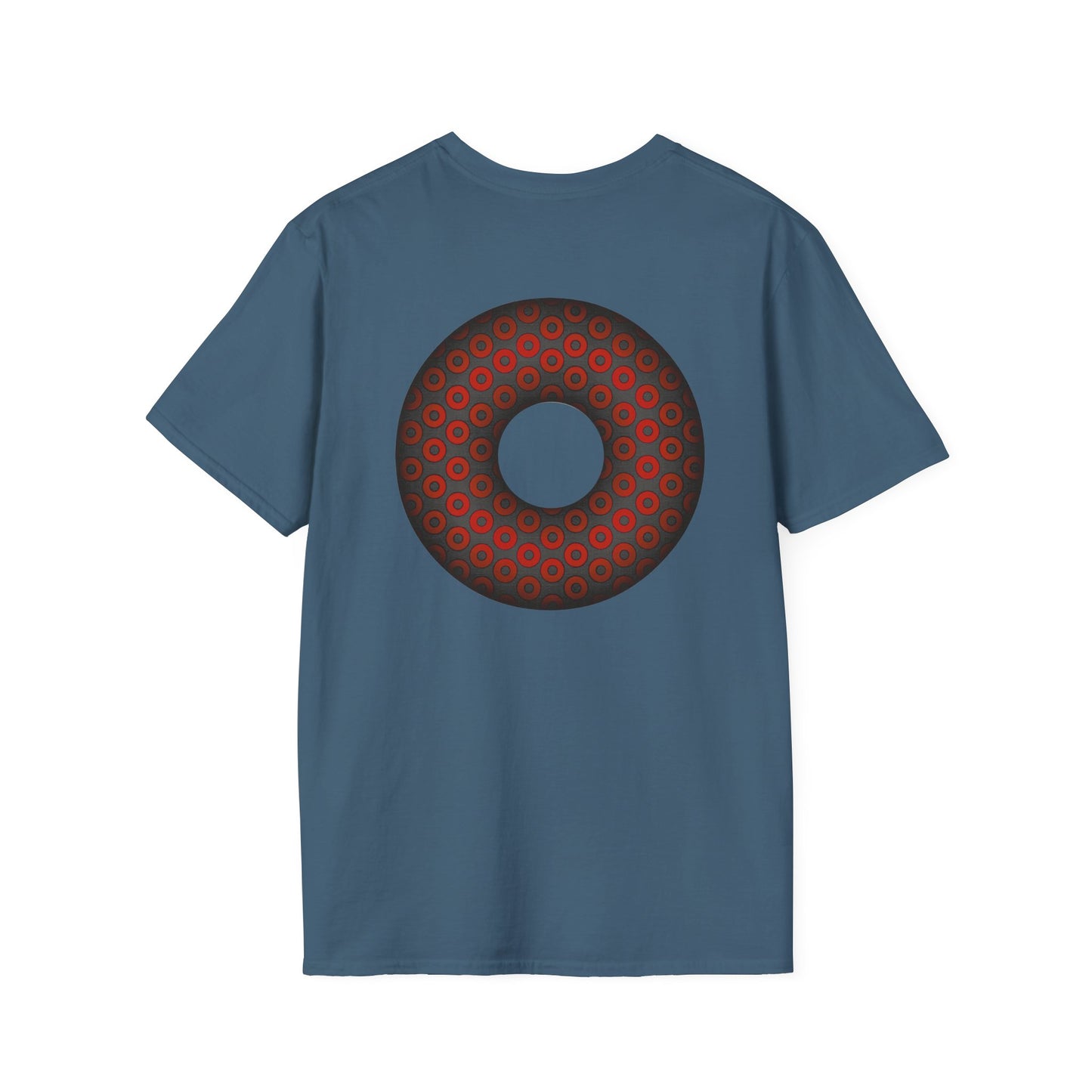 Plain Donuts/Unisex Soft-Style - "Plain Paradoxical Grided Donut" - red/dark gray donuts
