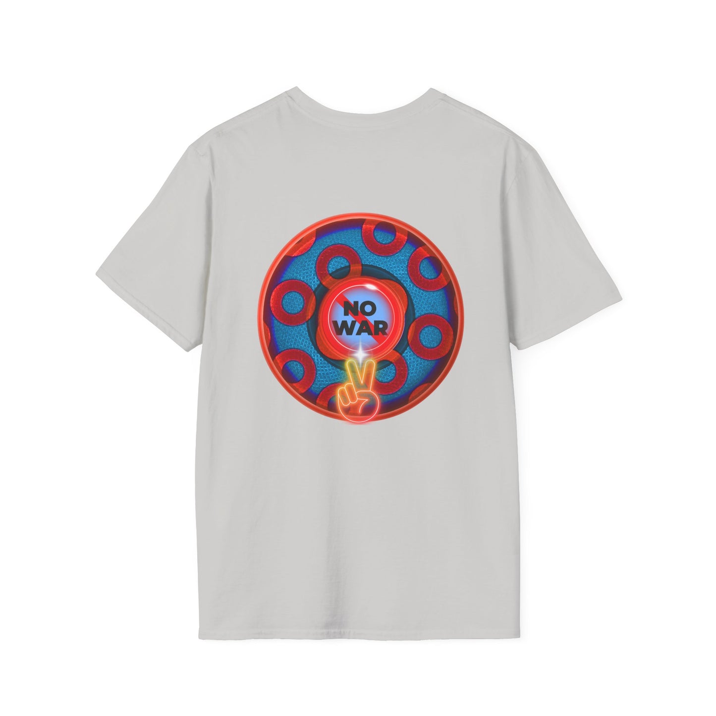 Classic Donut Tee - Unisex Soft-Style - "Peace of Donut" - blue/red paradox donut - [*charitable print - 50% of profit to Alliance for Peacebuilding]