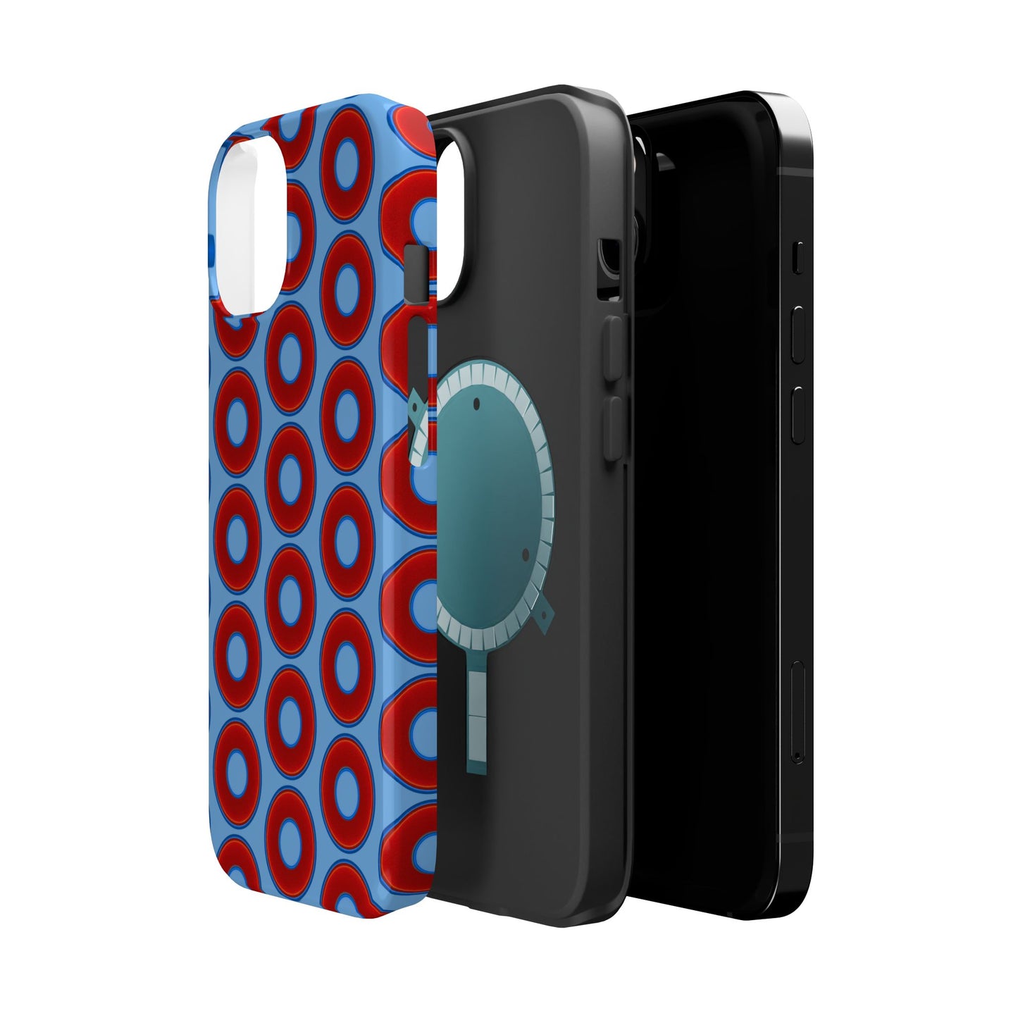 Magnetic Tough Donut Case - red vivid donut print w/light blue background