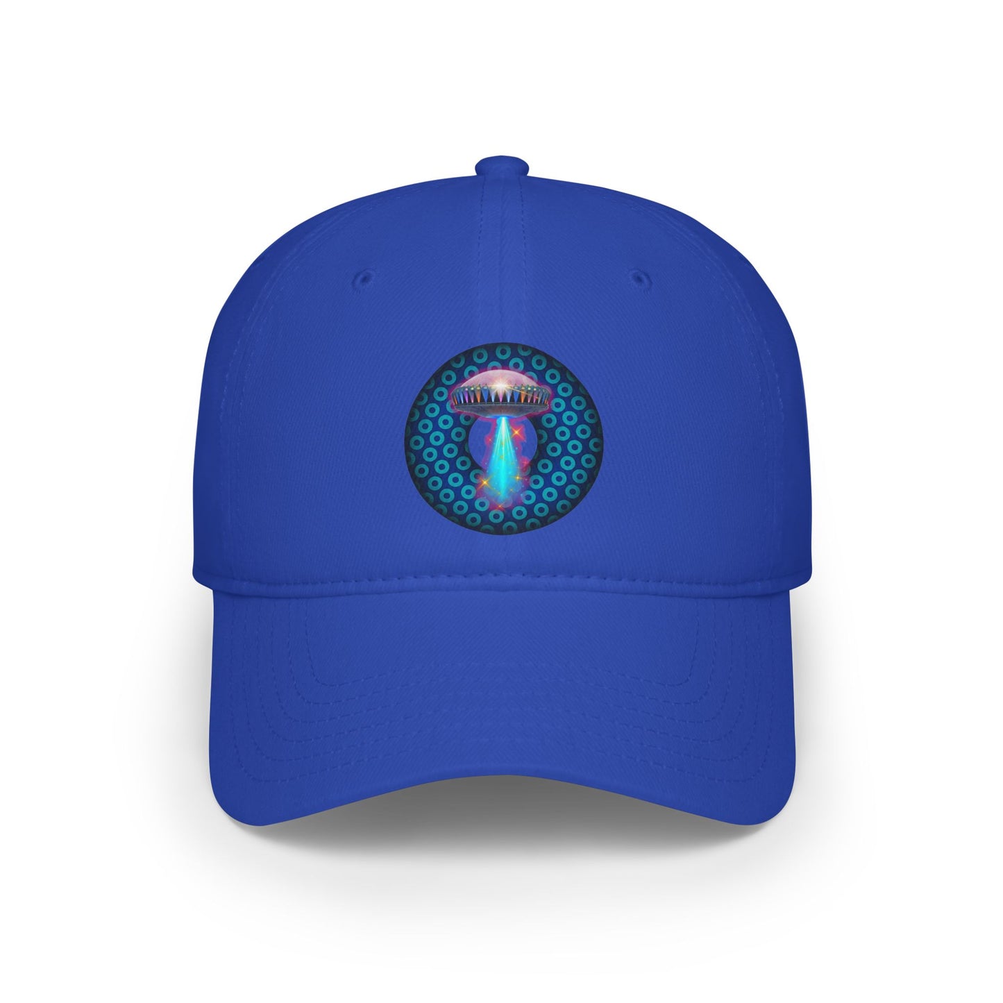 Lumpy Donut Baseball Cap - "They Serve Donuts on the Mothership Now" - variant 5 - blue/blue paradoxical donut w/
