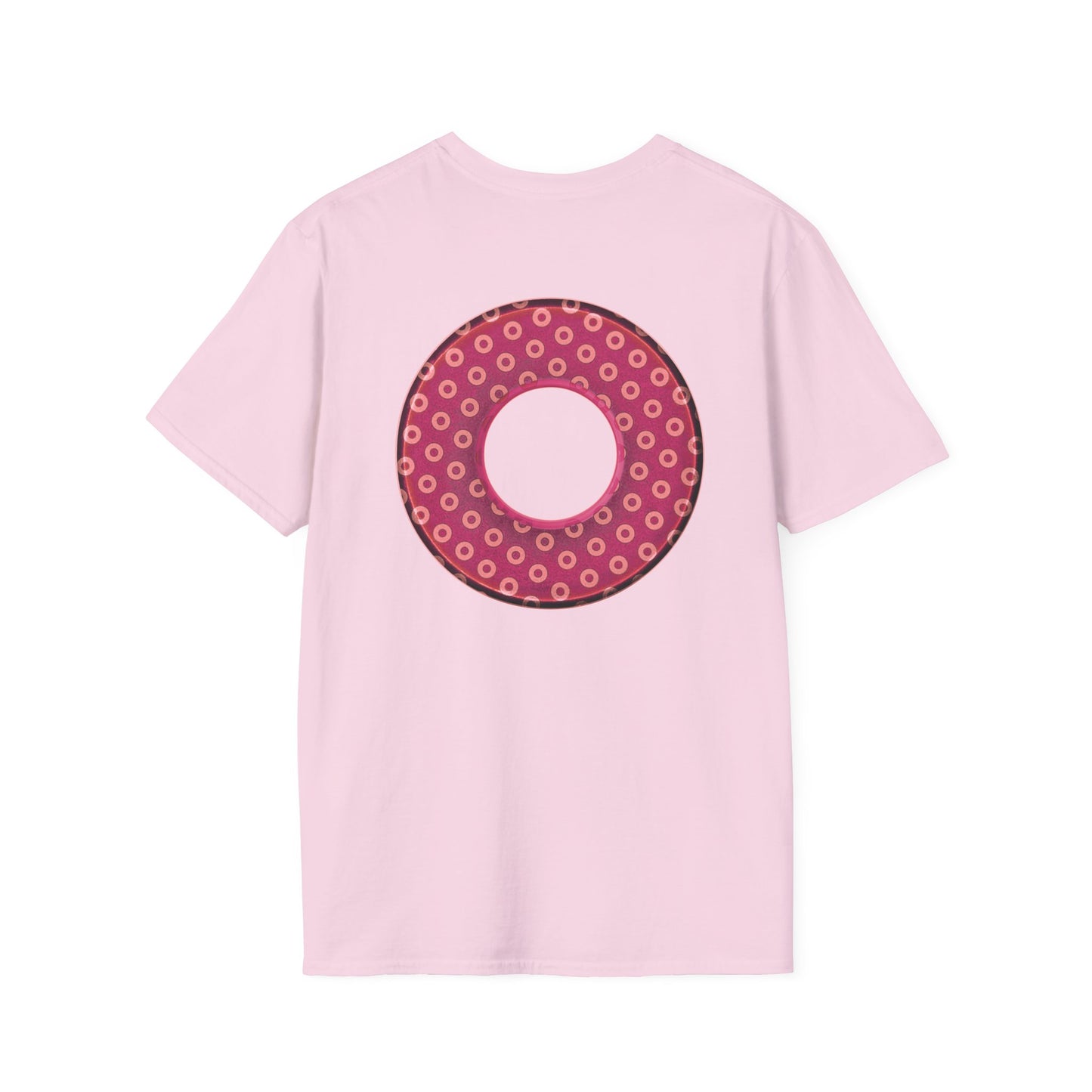 Plain Donuts/Unisex Soft-Style - "Plain Electric Paradoxical Donuts" - dark magenta/coral donuts