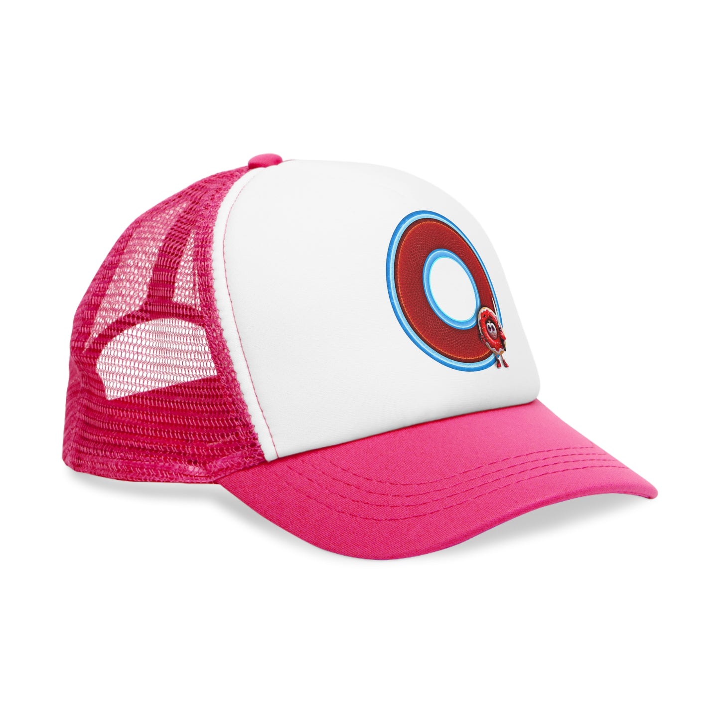 Lumpy Trucker Hat - "My Phriend the Donut" - variant 1 - red/blue donut