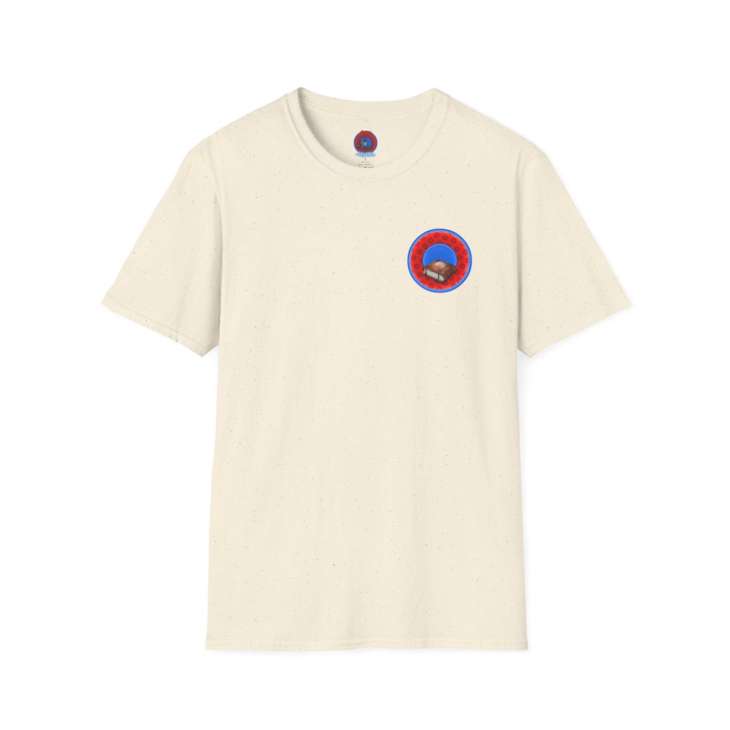 Classic Donut Tee - Unisex Soft-Style - "Read the F'ing Donut Book" - paradoxical widemouthed red/blue donut
