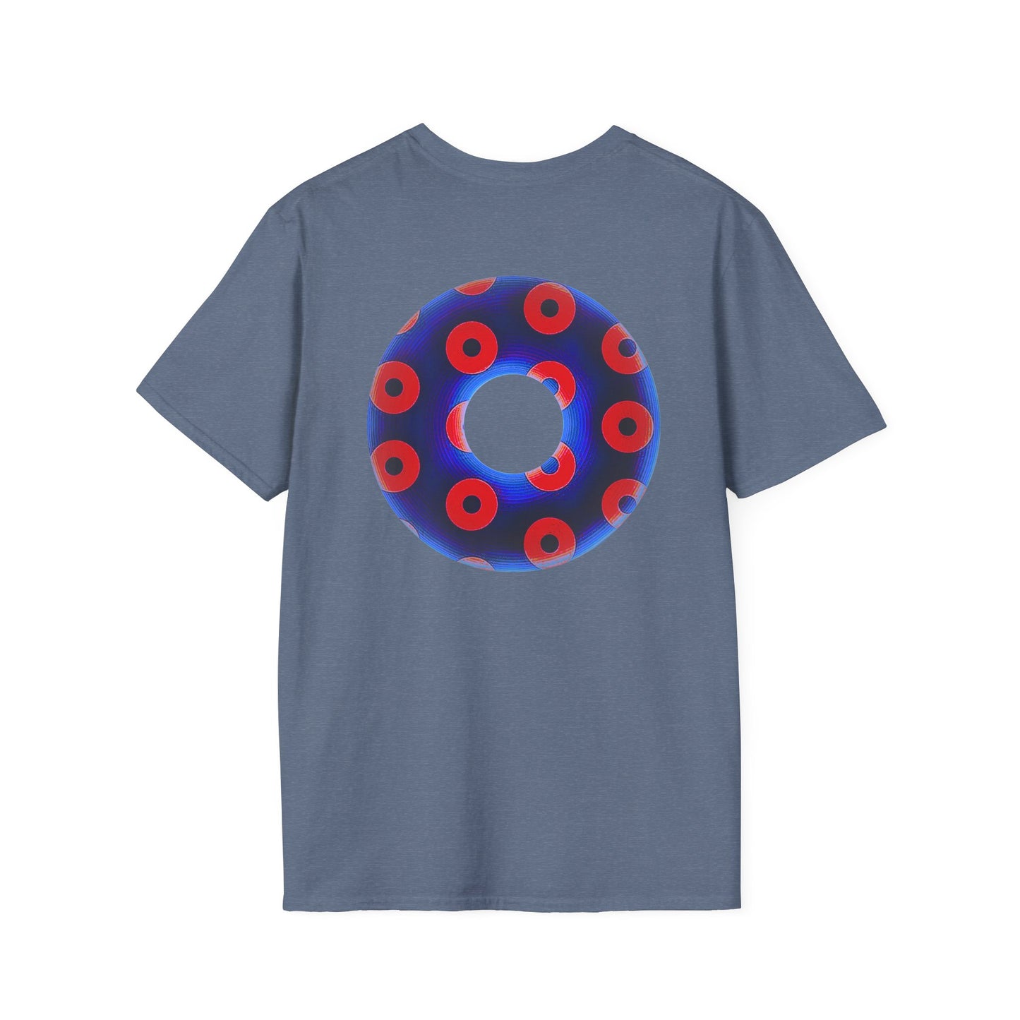 Plain Donuts/Unisex Soft-Style - "Plain Blimpy Paradoxical Donuts" - vivid royal blue/red donuts